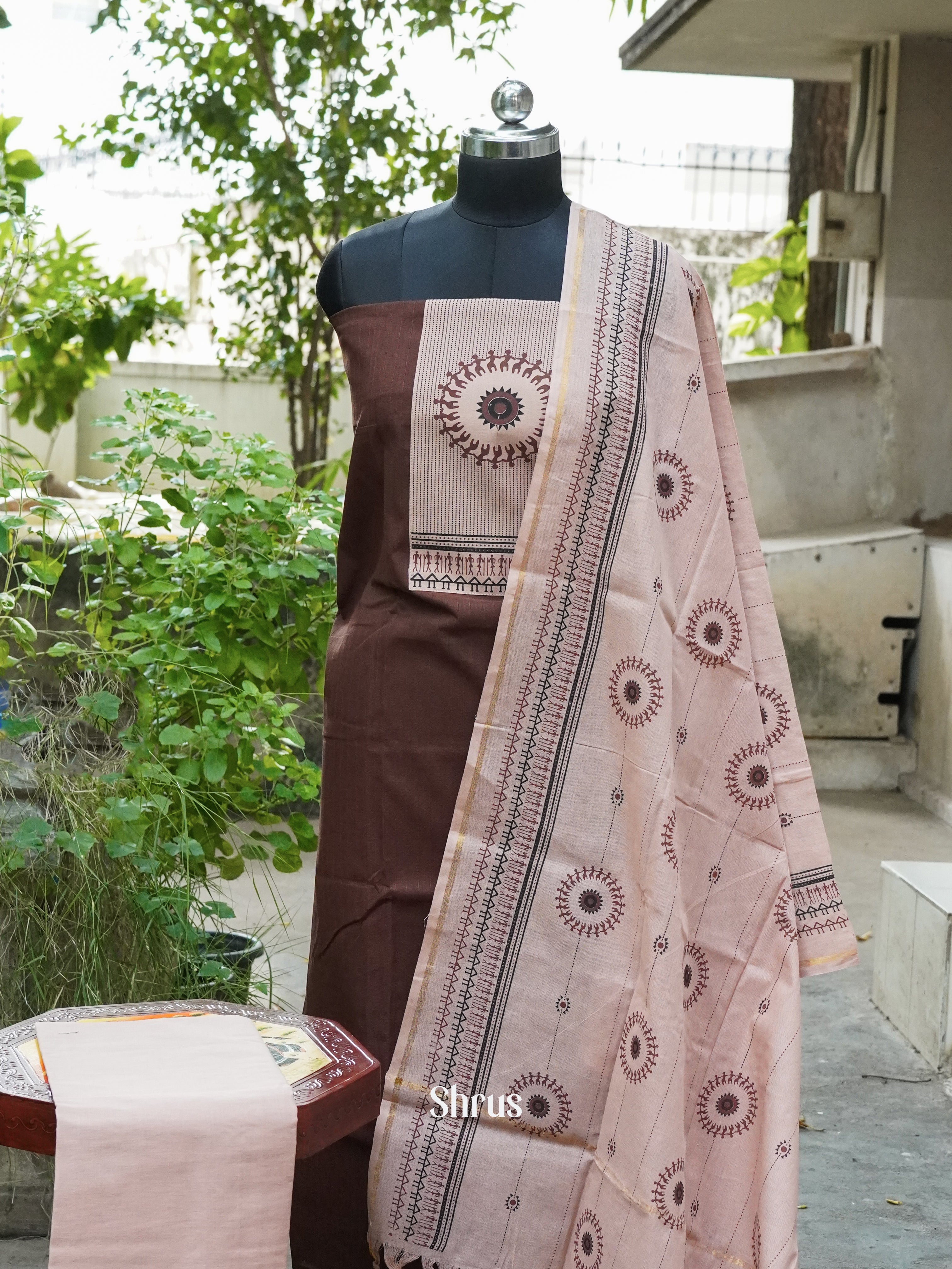 Brown & Pink - Cotton salwar