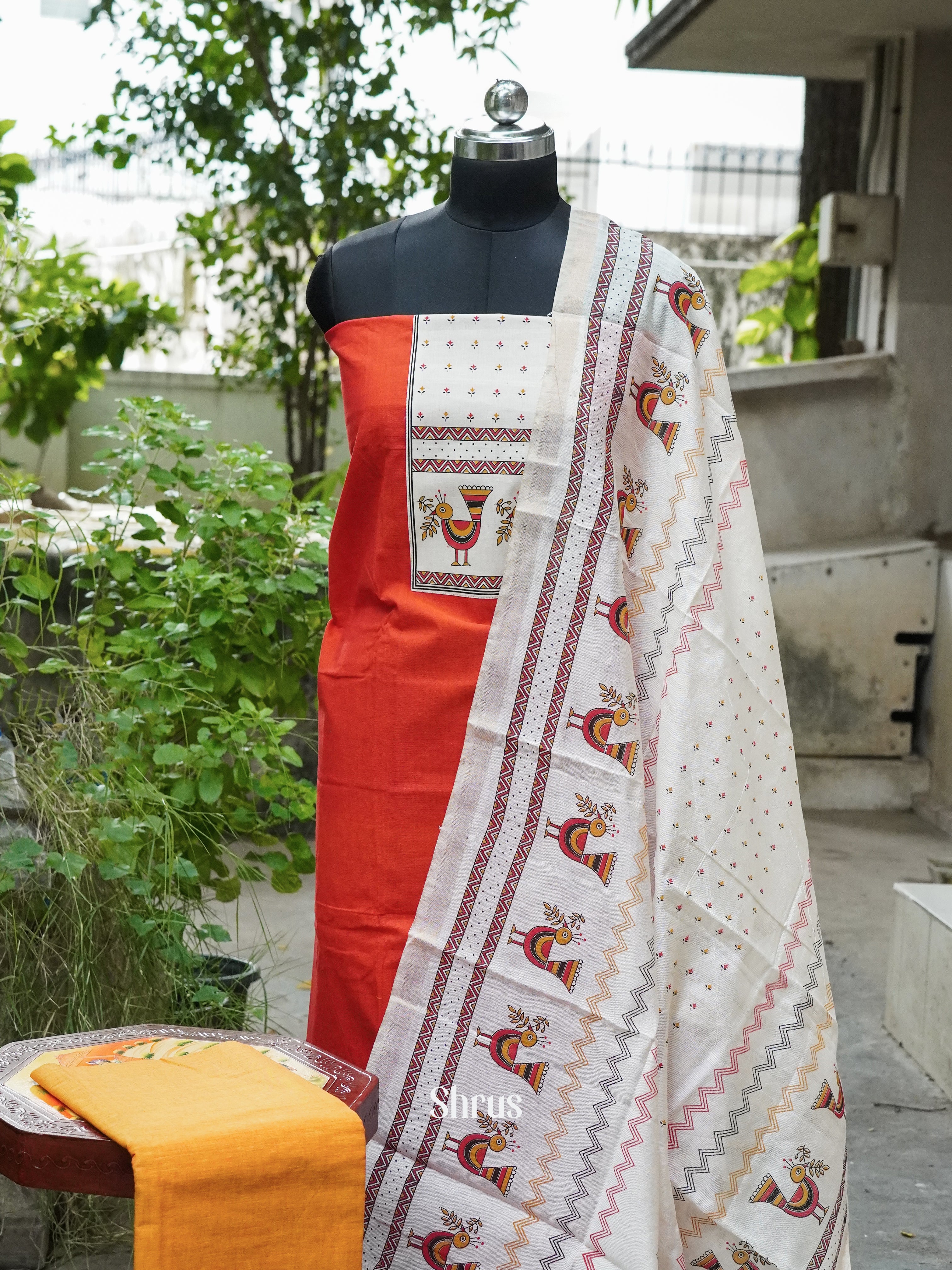 Red & Yellow - Cotton salwar