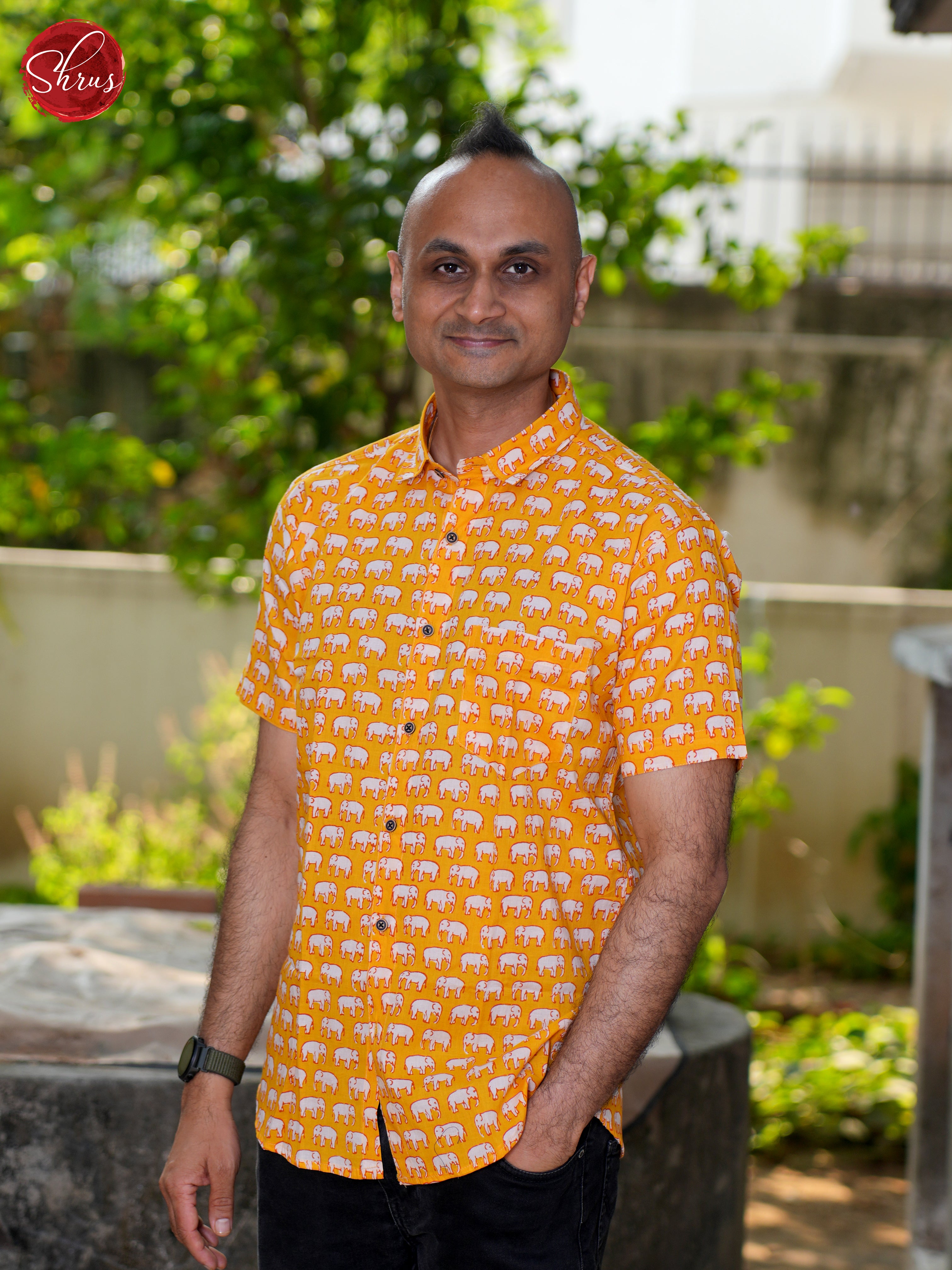 Orange - Block Print Shirts - Shop on ShrusEternity.com