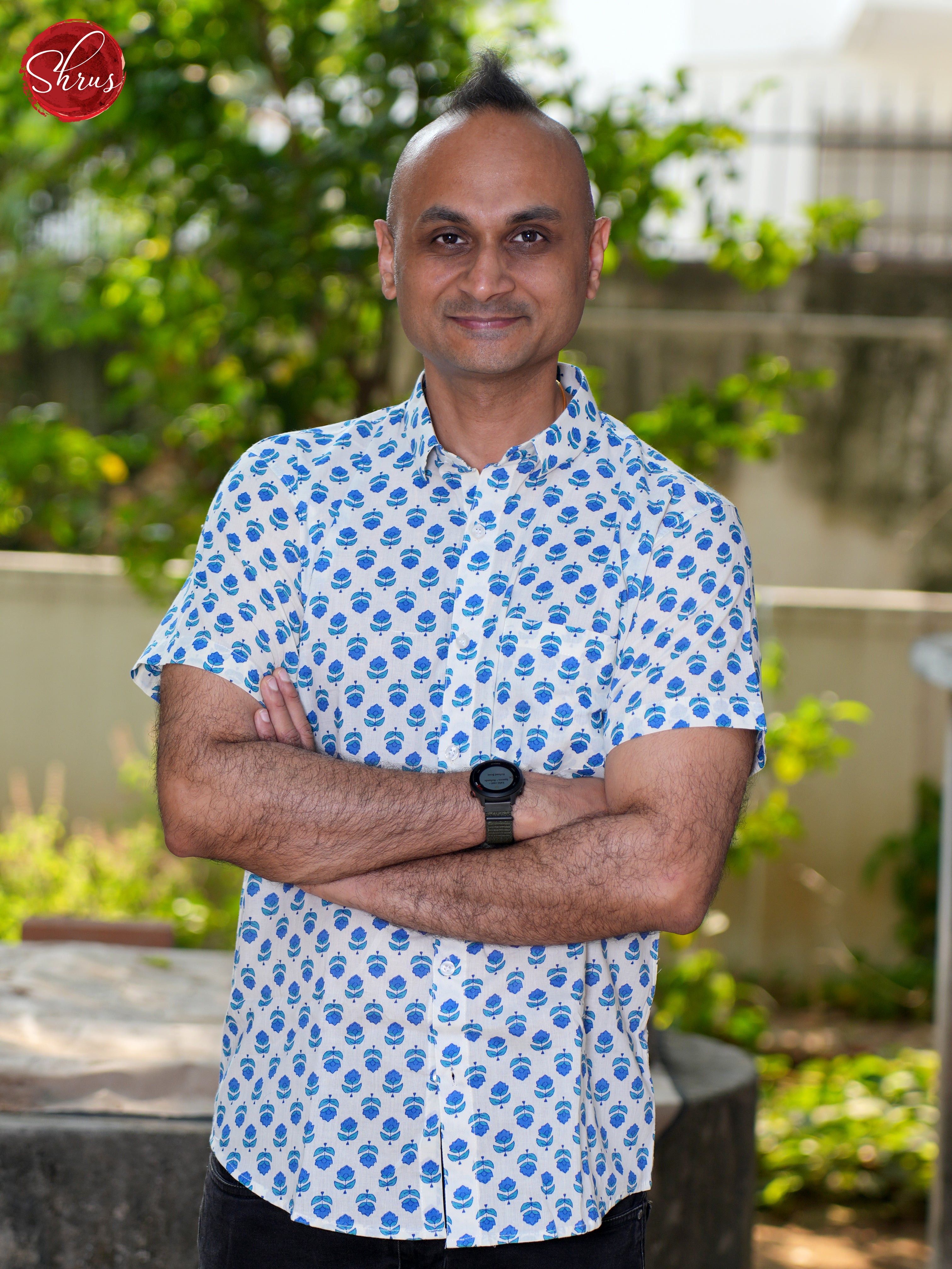 White & Blue - Block Print Shirts - Shop on ShrusEternity.com