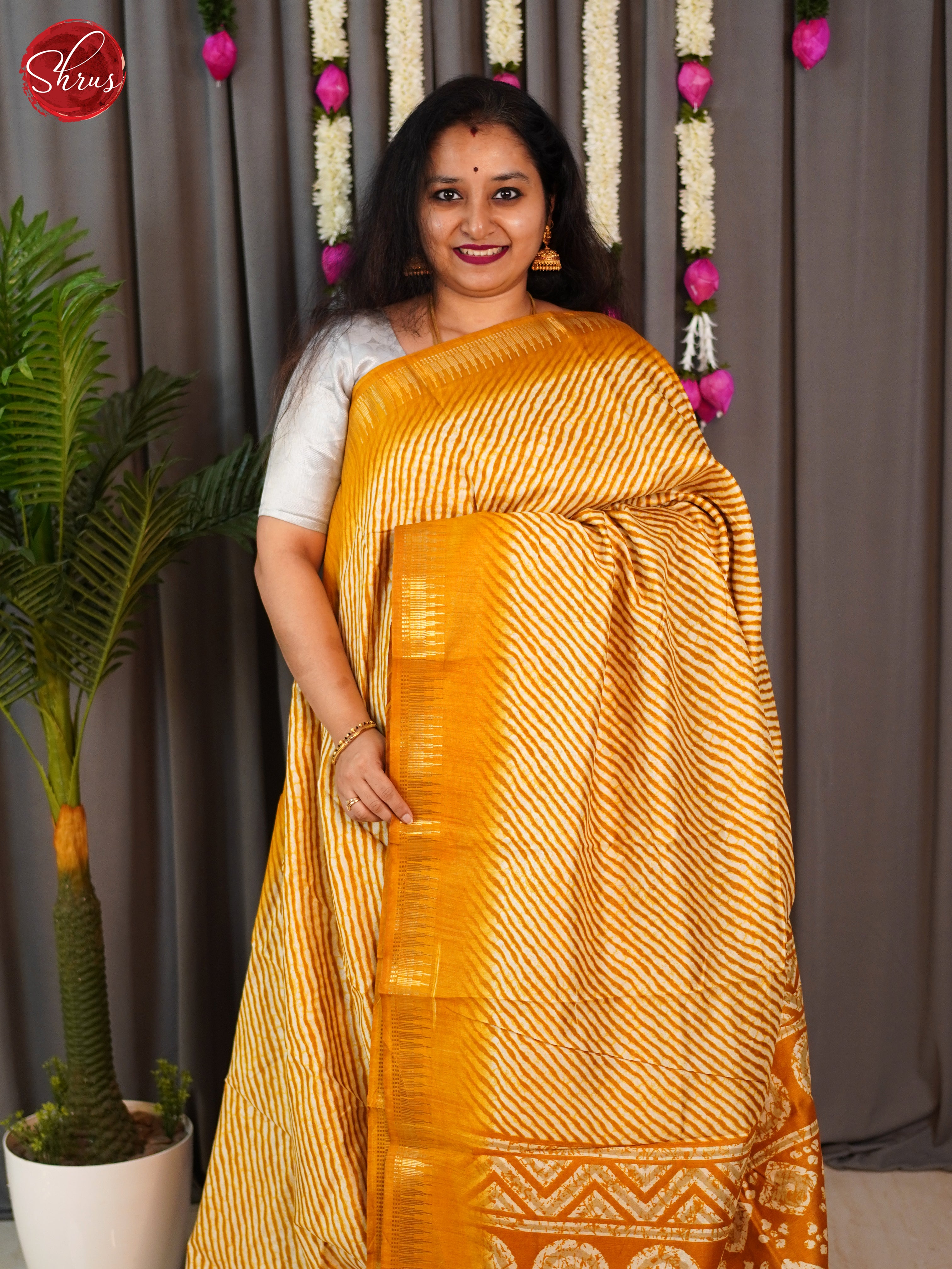 Mustard(Single Tone)- Matka Cotton Saree - Shop on ShrusEternity.com