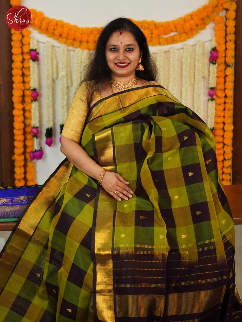 HANDLOOM MAHESHWARY SILK COTTON CHECKS SAREE - Jerry