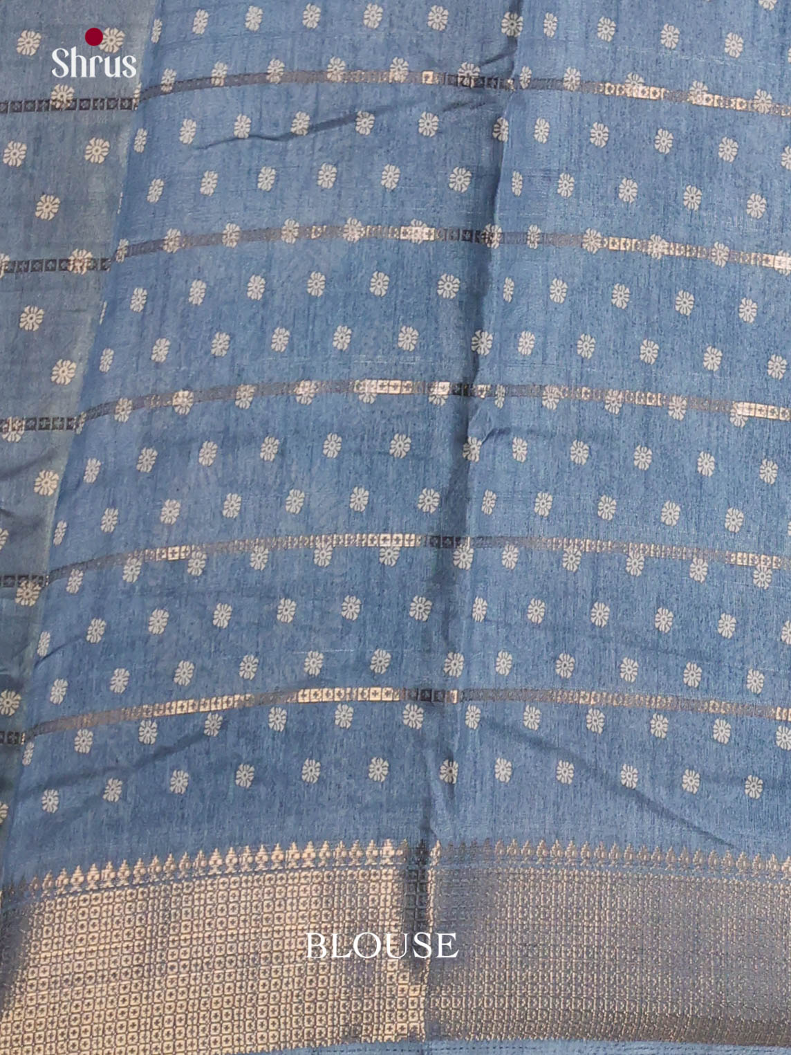 Blue - Semi Crepe Saree