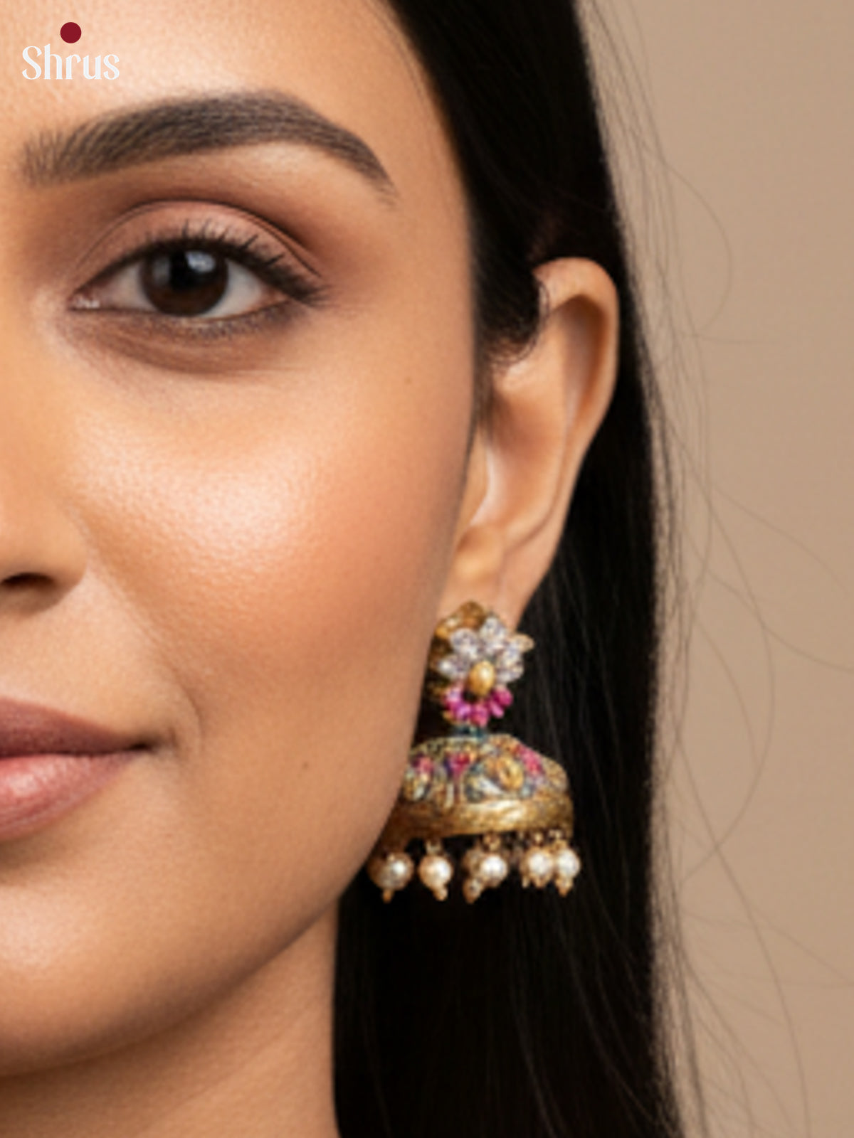 Beautiful Saraswathi pendant with elephant buttas Terracotta set  - EAJ16009 - Terracotta Set - Shop on Shrus.com