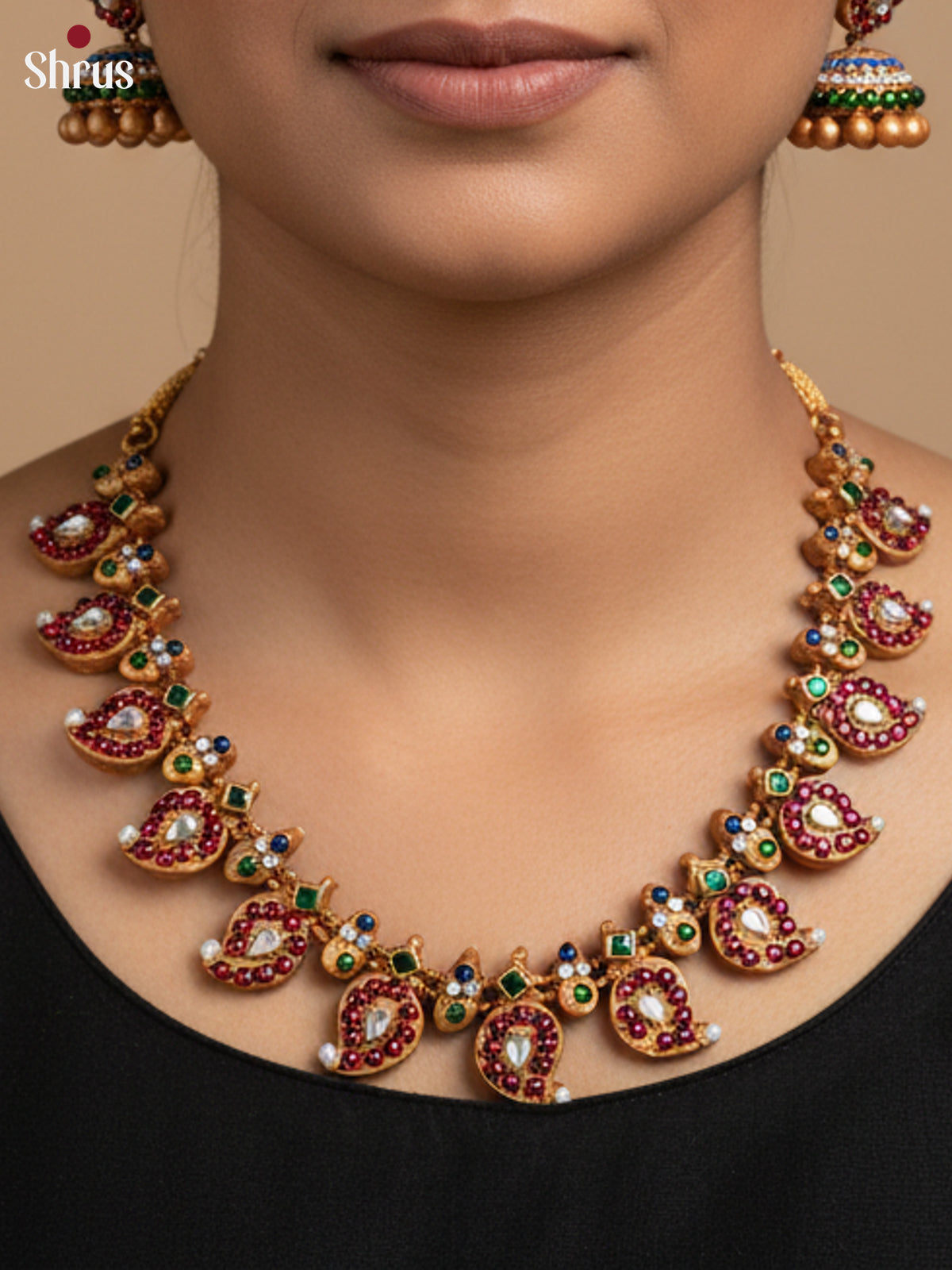 Charming Handcrafted manga Necklace Terra cotta set - EAJ16013 - Shop on Shrus.com