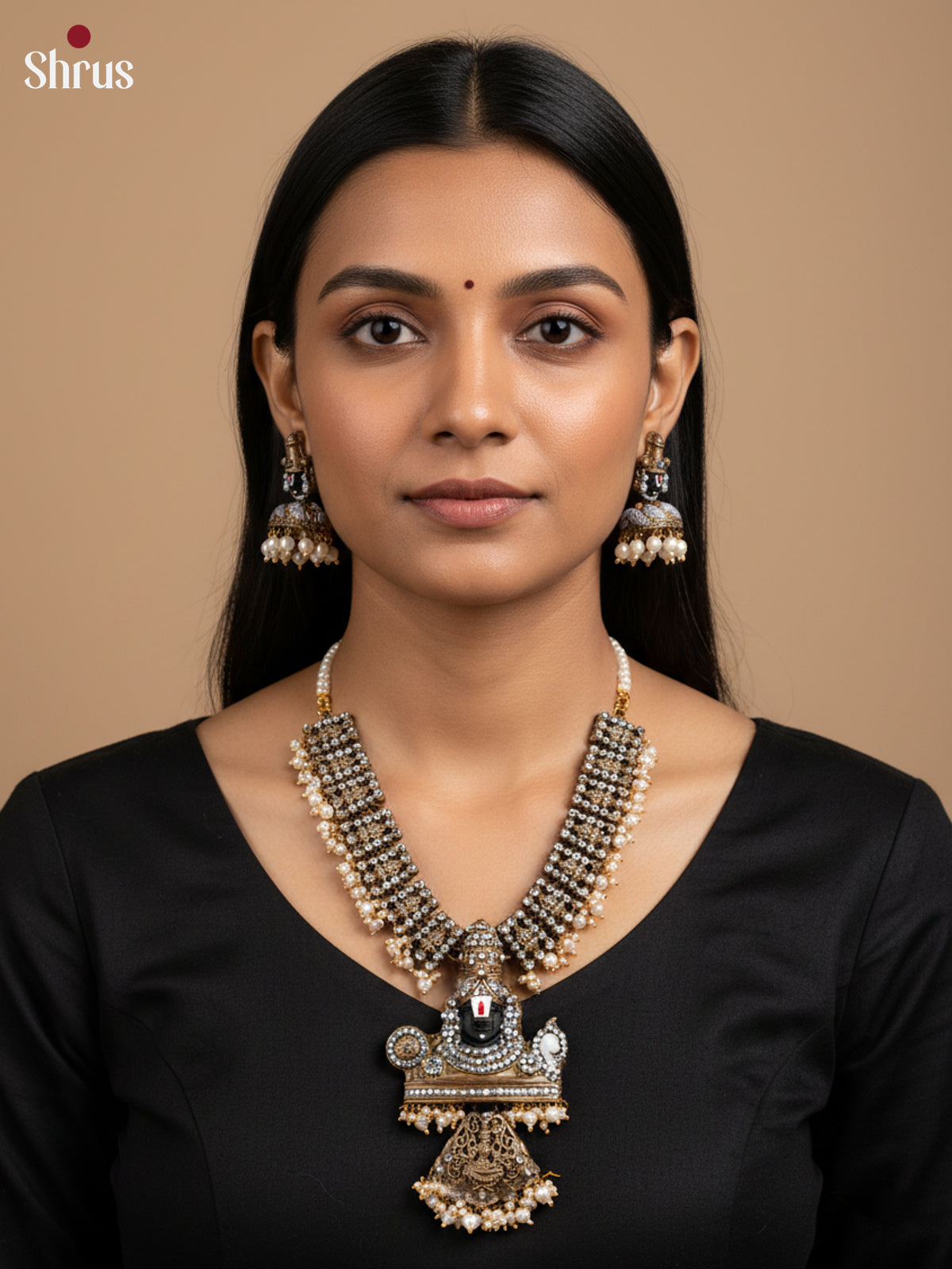 DIvine Balaji necklace Terracotta set  with earring -EAJ16023