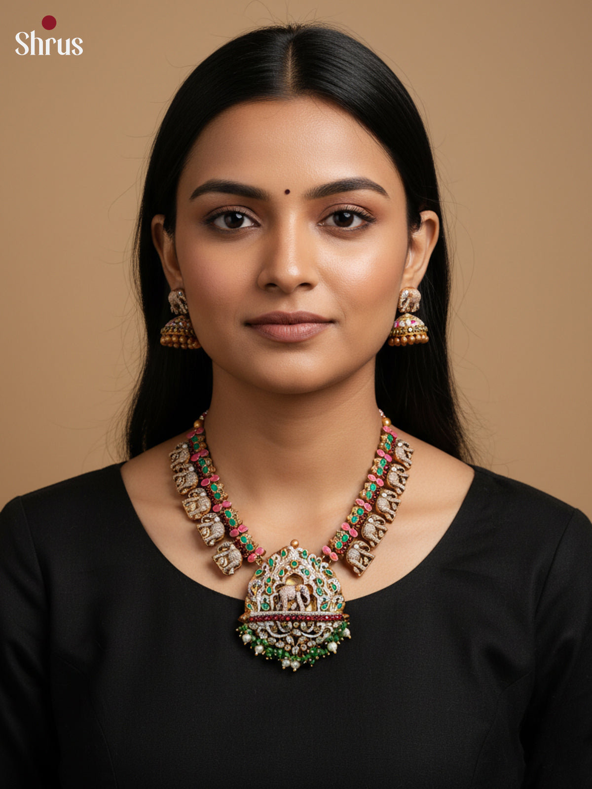 Stunning Elephant Necklace Terracota set  -EAJ16024 - Shop on Shrus.com