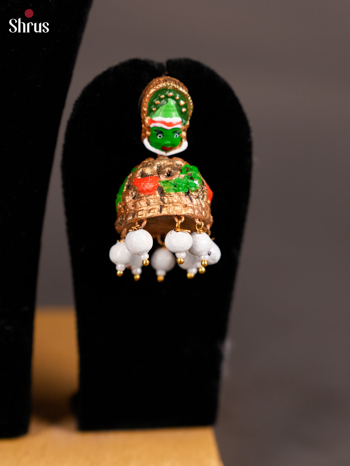 Classic Kathakali  Terracotta Set with Jhumkas - EAJ16041