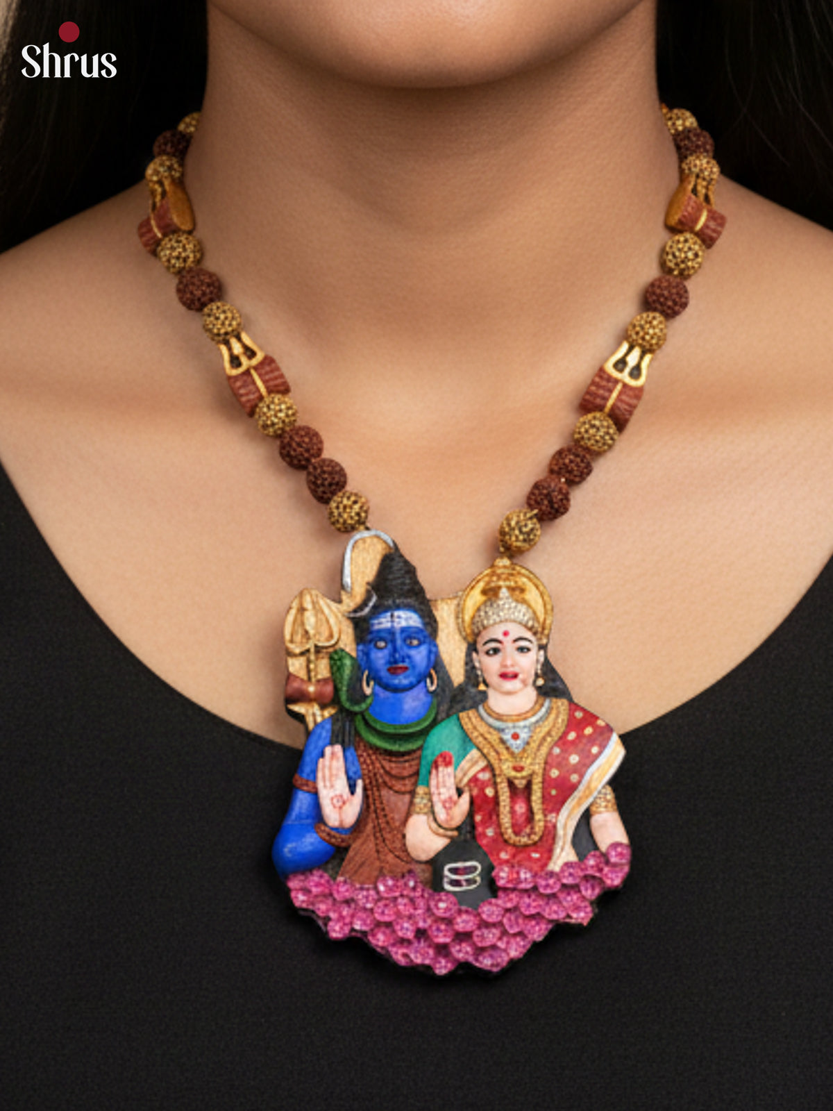 Elegant Handcrafted Shiv Parvathy necklace Terracotta set -EAJ20014