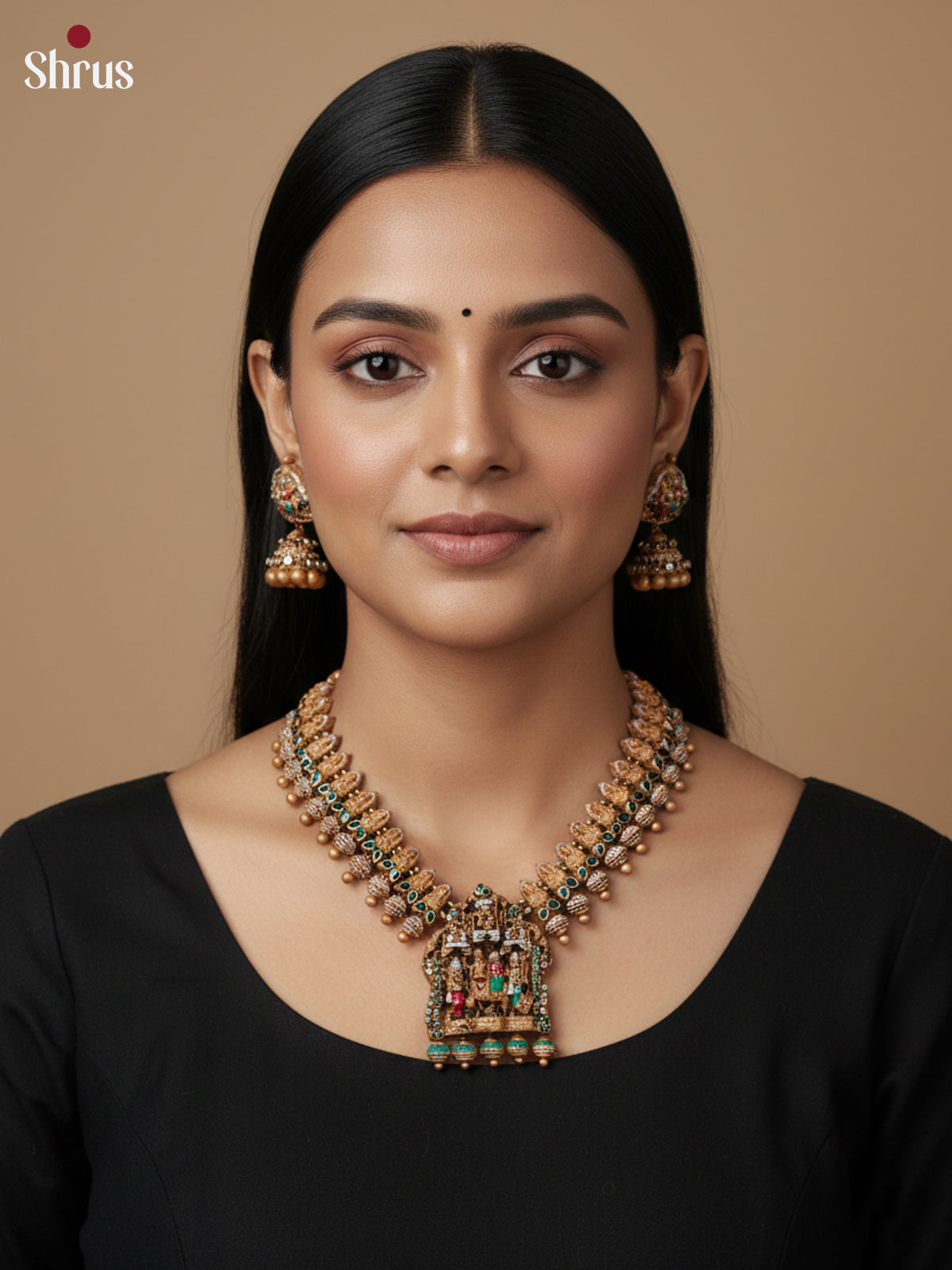 Rustic Shiv Parivar Terracotta Set  with Jhumkas - EAJ30019 - Shop on Shrus.com