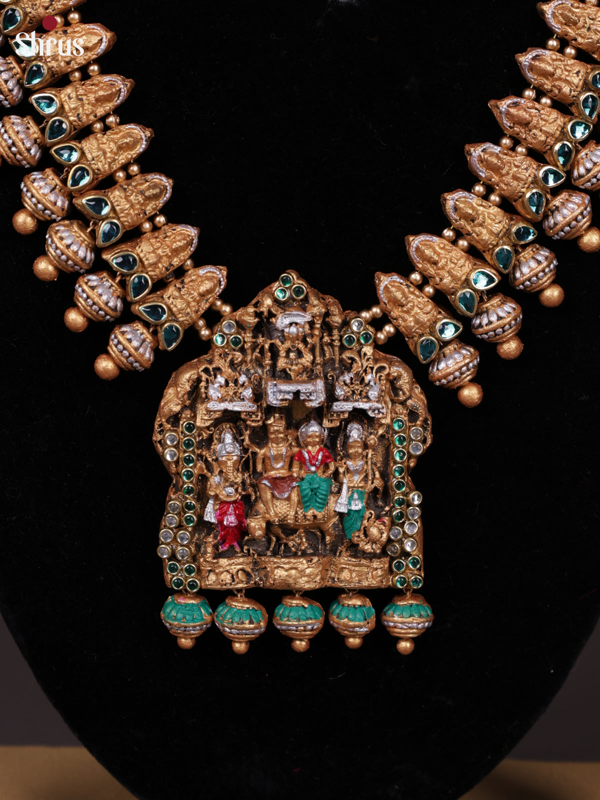 Rustic Shiv Parivar Terracotta Set  with Jhumkas - EAJ30019 - Shop on Shrus.com