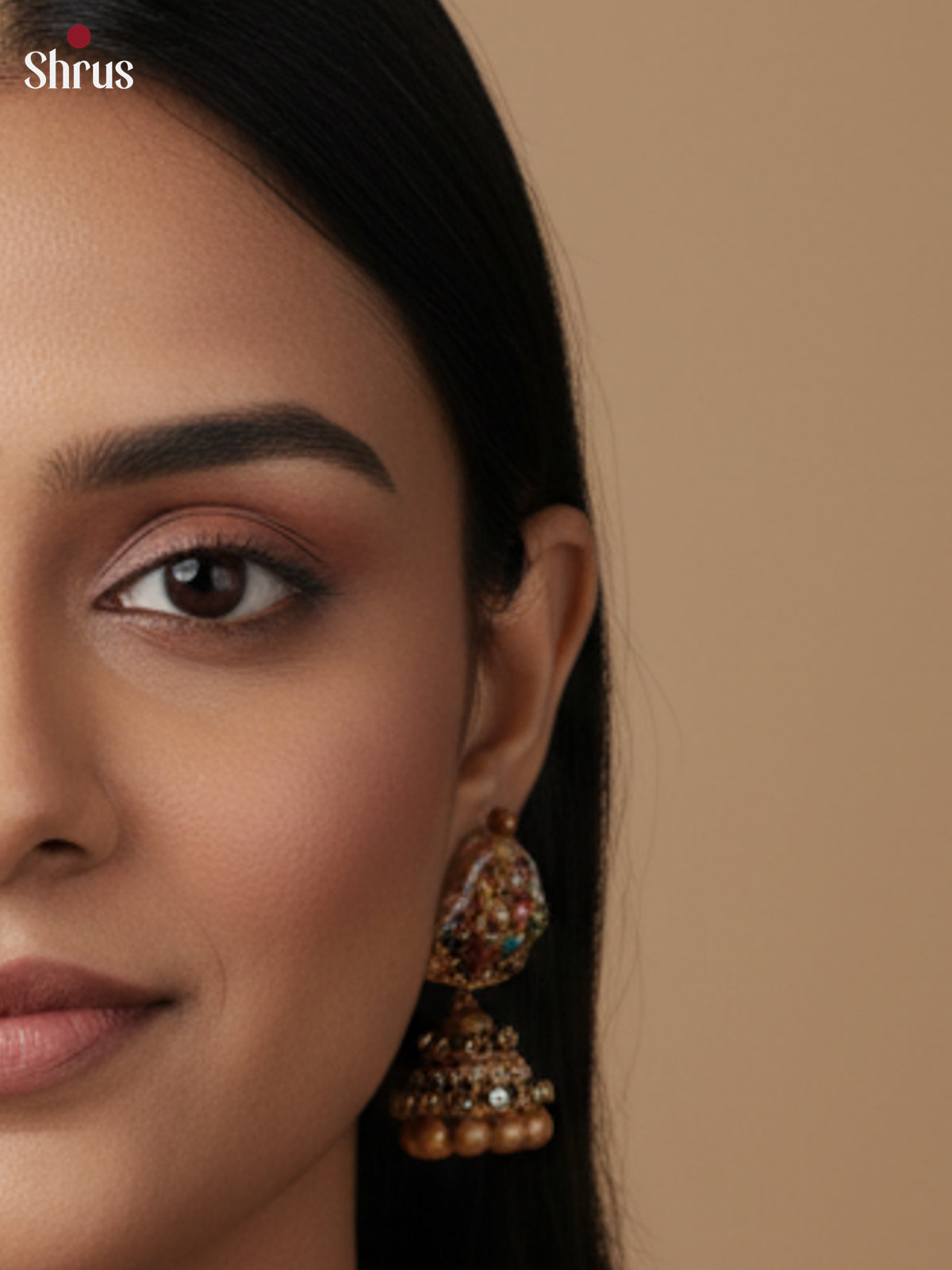 Rustic Shiv Parivar Terracotta Set  with Jhumkas - EAJ30019 - Shop on Shrus.com