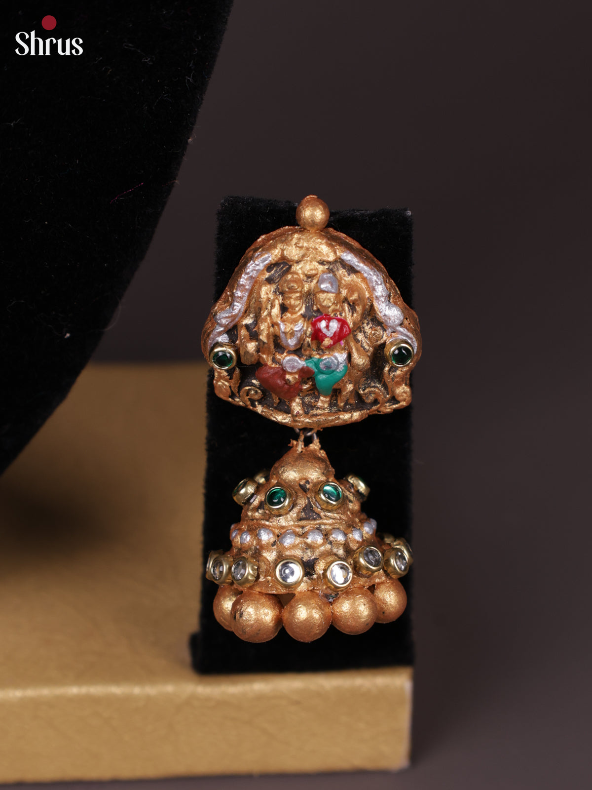 Rustic Shiv Parivar Terracotta Set  with Jhumkas - EAJ30019 - Shop on Shrus.com