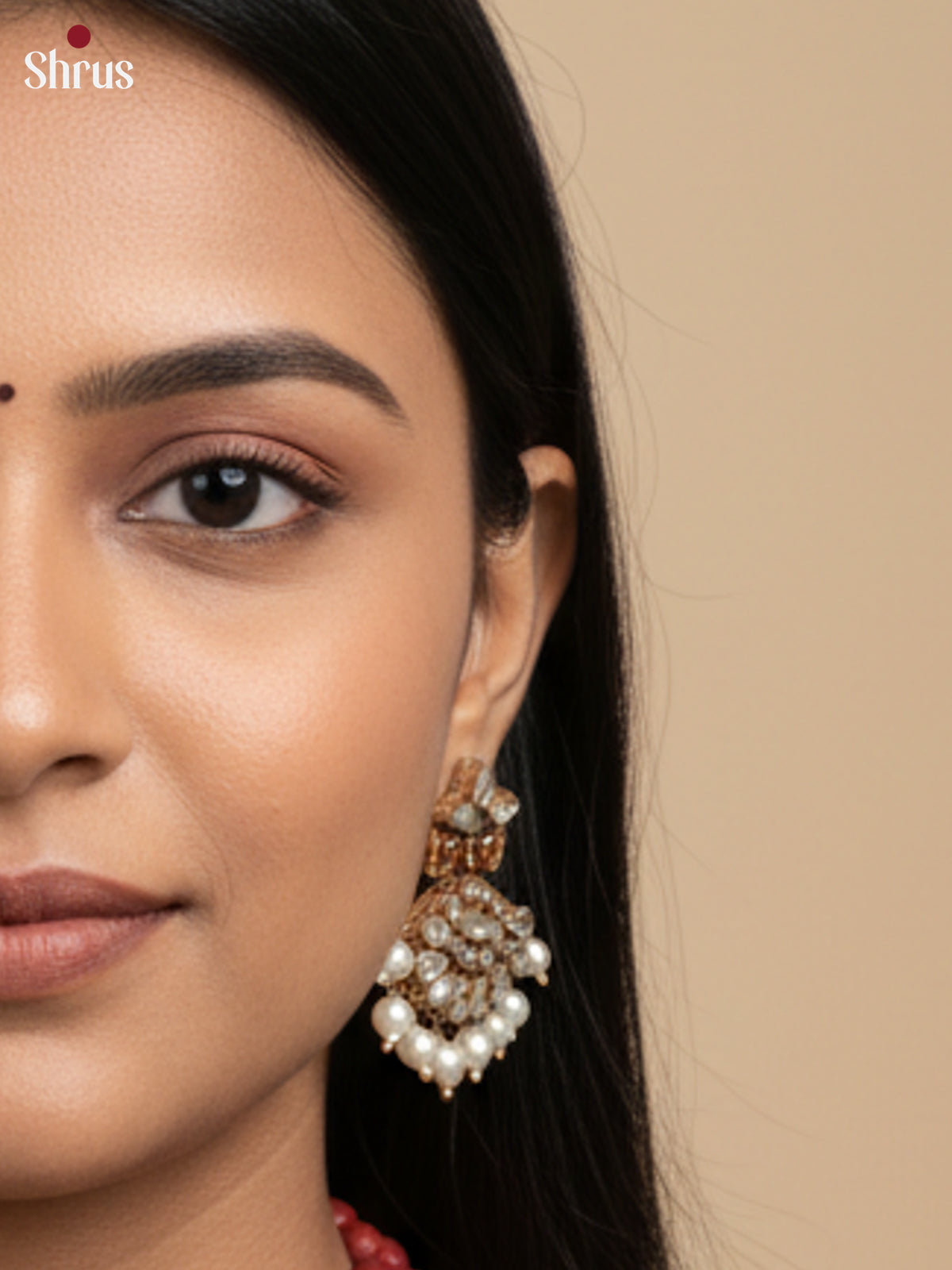 Beautiful three stranded Red Bead Terracotta set with pendant -EAJ30020 - Shop on Shrus.com