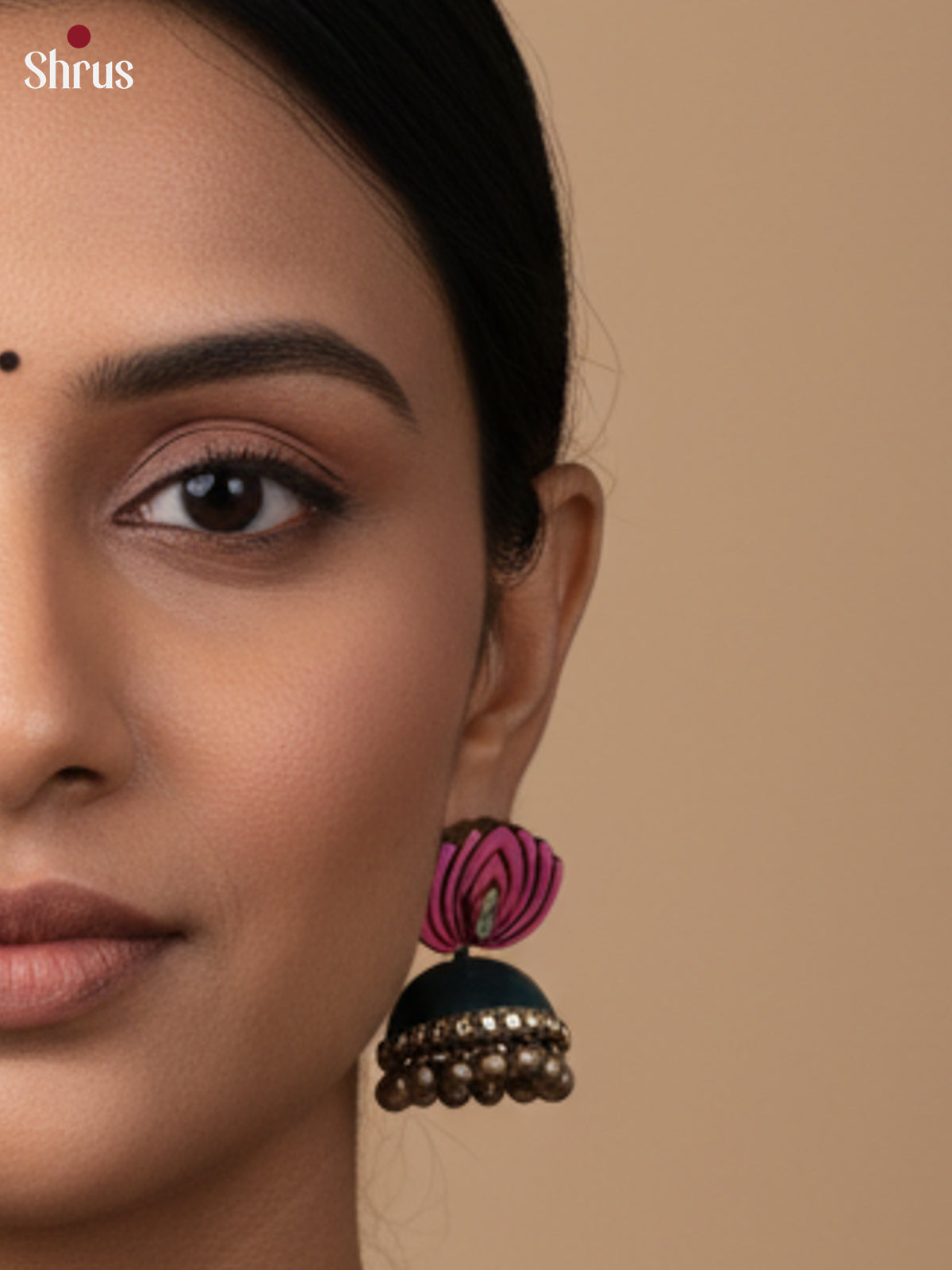 Handcrafted Pichwai terracotta haram set -  EAJ30030