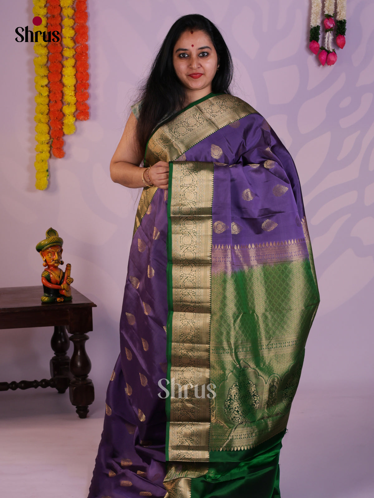 EAS03039 - Kanchipuram Butta design Saree - Shop on Shrus.com