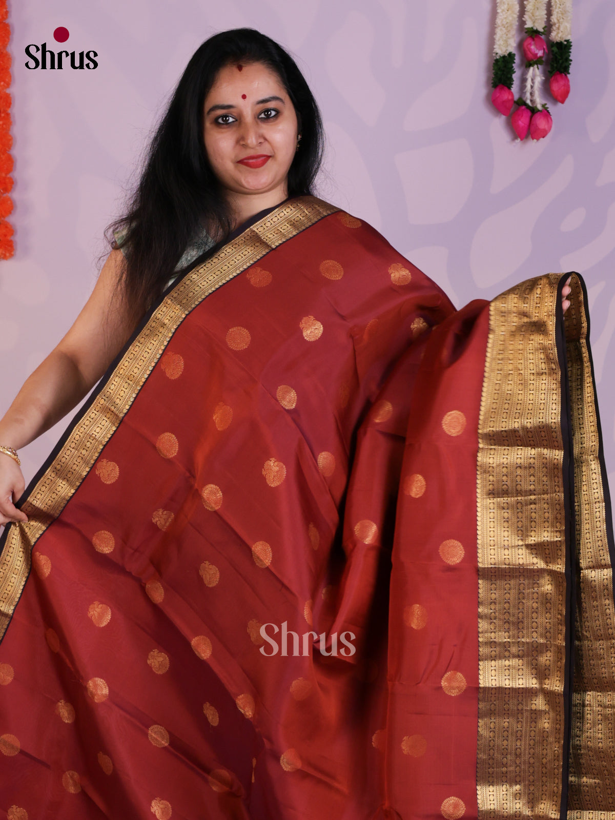 EAS03052 - Kanchipuram Butta design Saree - Shop on Shrus.com