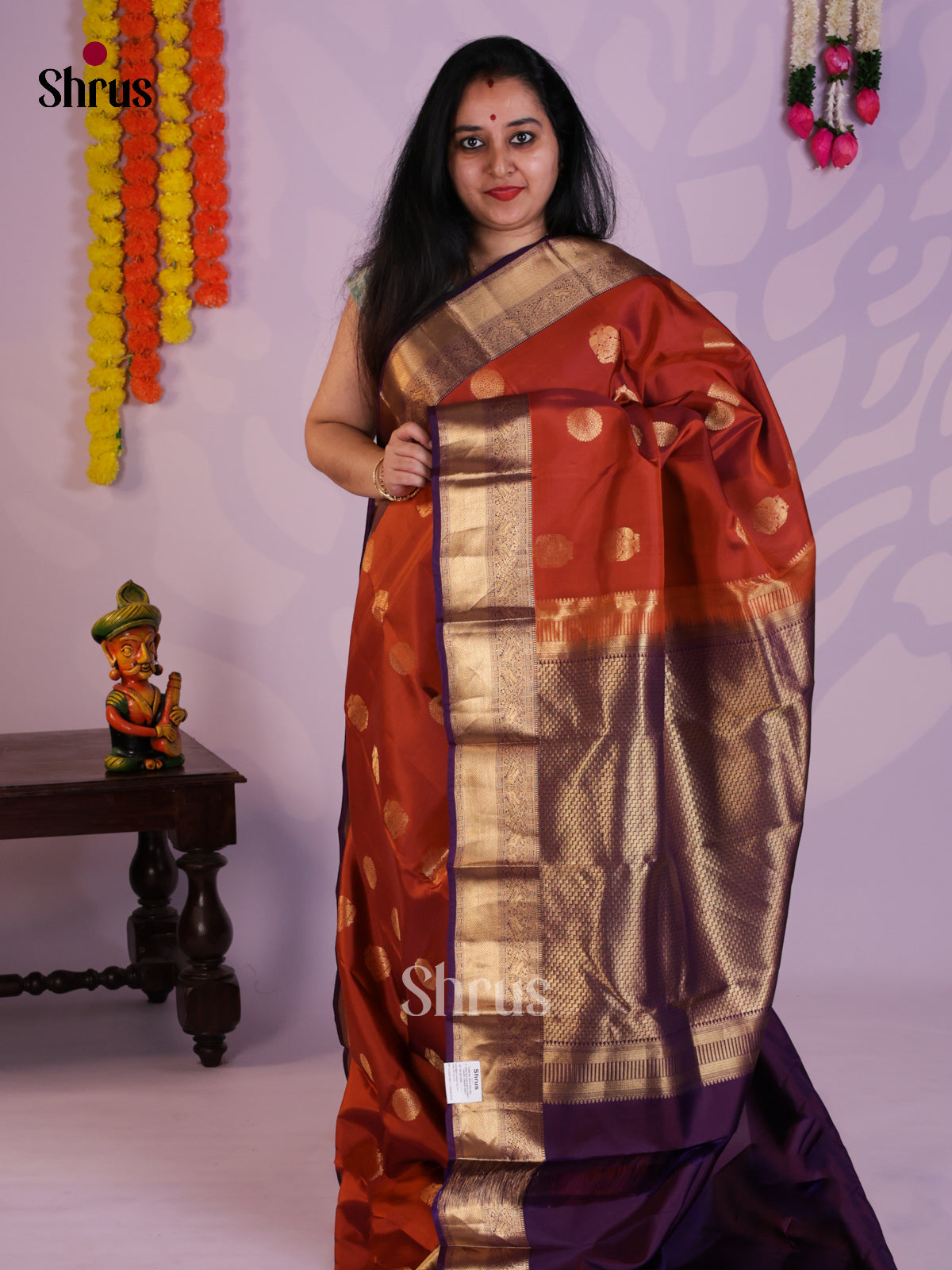 EAS03060 - Kanchipuram Butta design Saree - Shop on Shrus.com