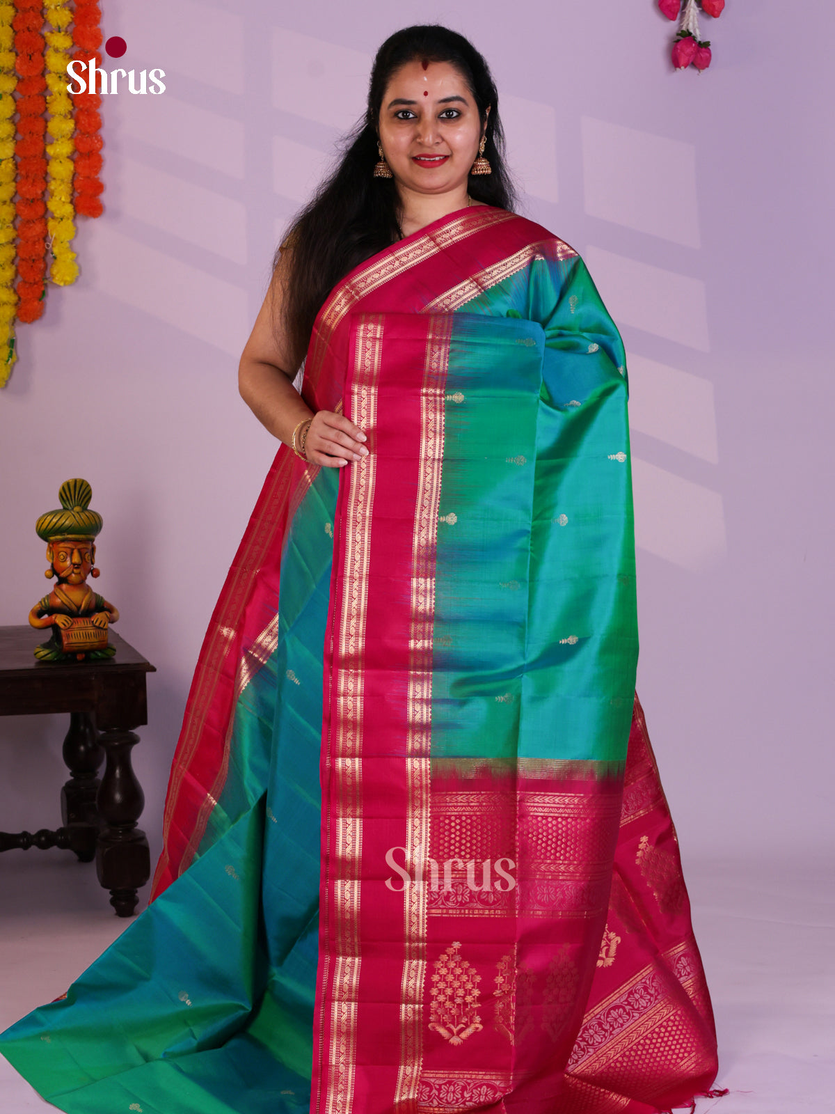 EAS08070 - Soft Silk Saree - Shop on Shrus.com
