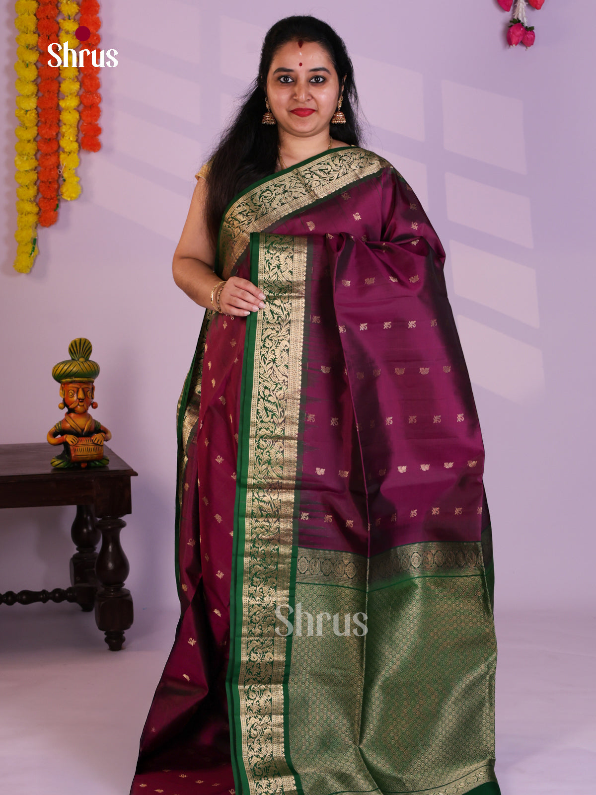 EAS08093 - Soft Silk  Saree - Shop on Shrus.com