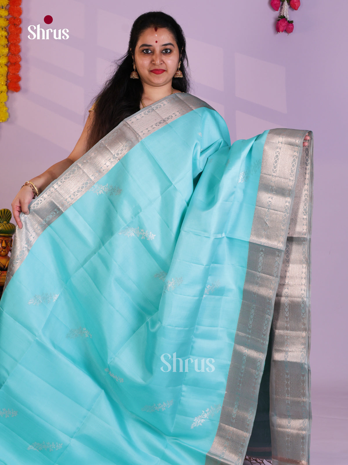 EAS08121 - Soft Silk Saree - Shop on Shrus.com