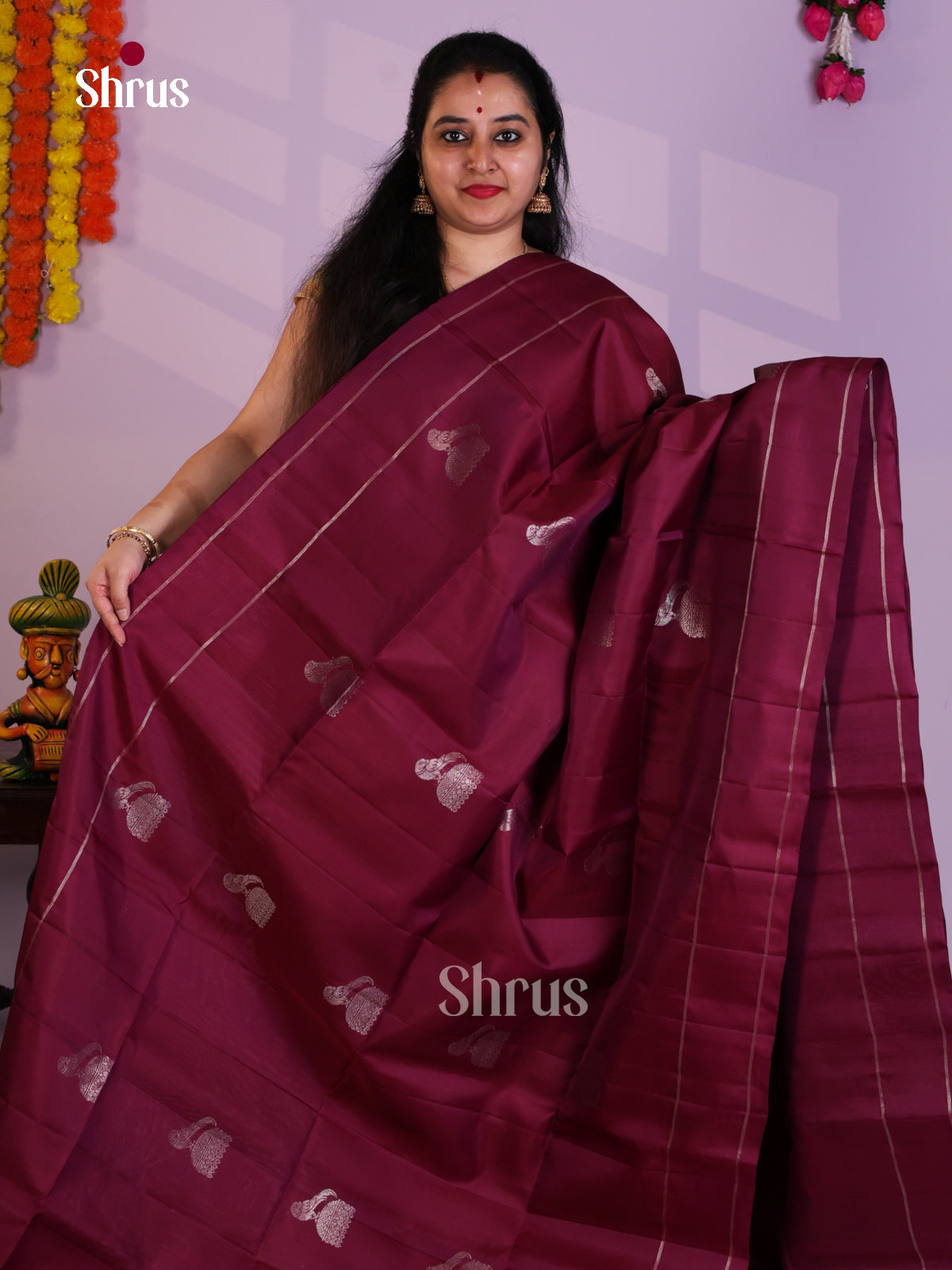 EAS08158 - Soft Silk Saree - Shop on Shrus.com
