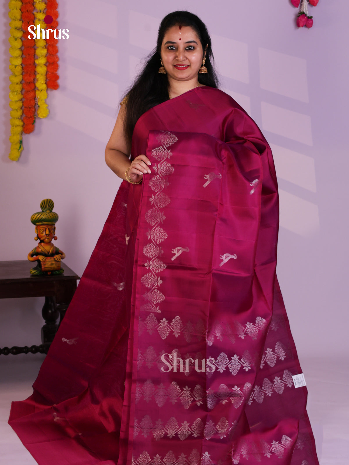 EAS08160 - Soft Silk  Saree - Shop on Shrus.com
