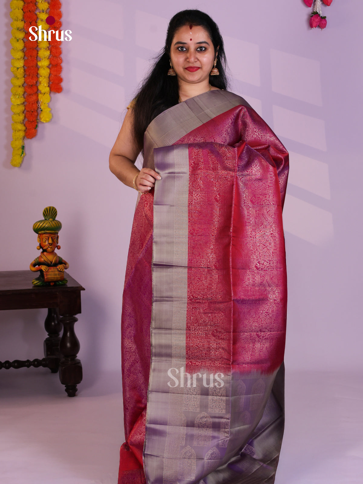 EAS08171 - Soft Silk  Saree - Shop on Shrus.com