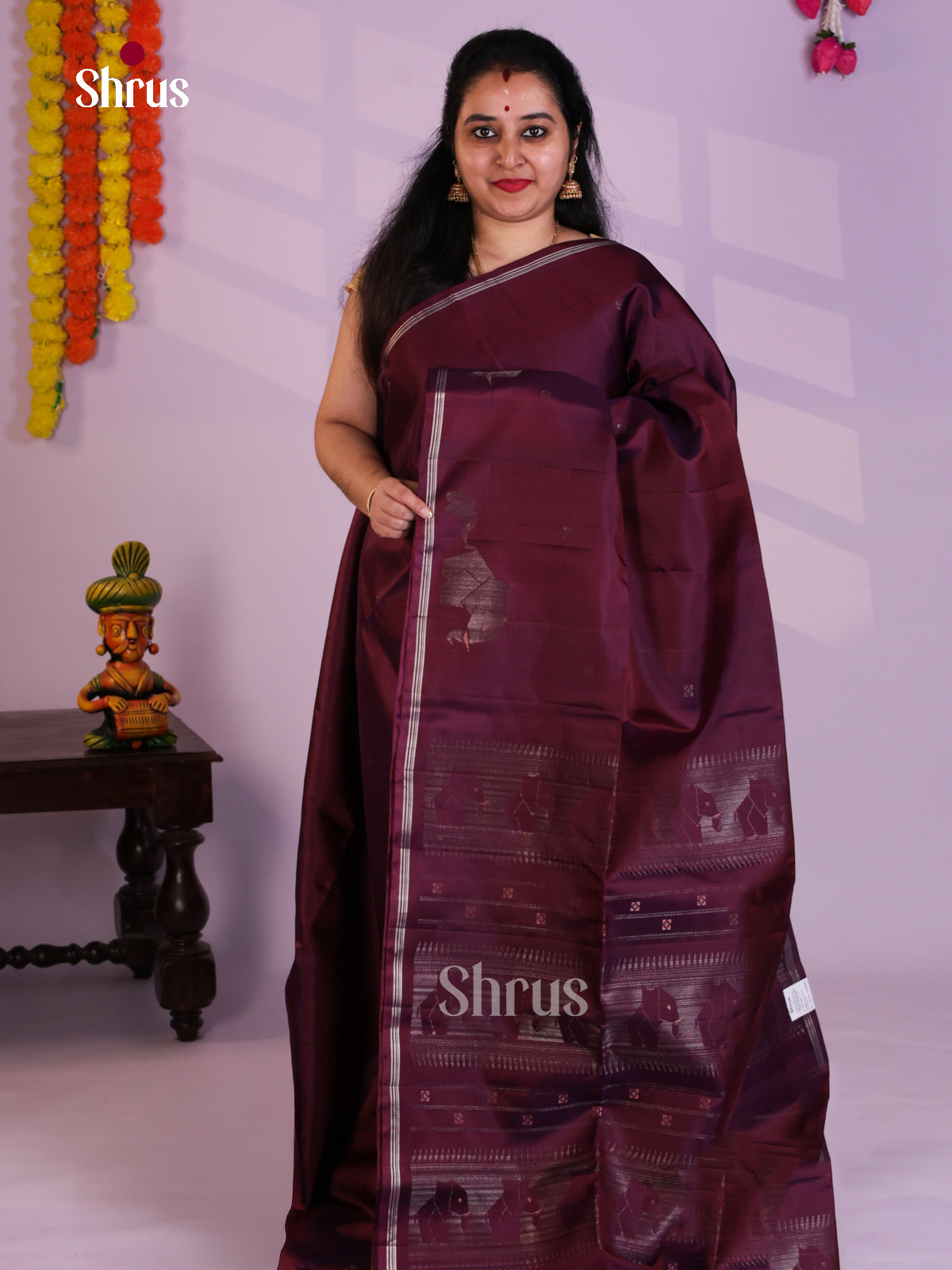 EAS08172 - Soft Silk  Saree - Shop on Shrus.com