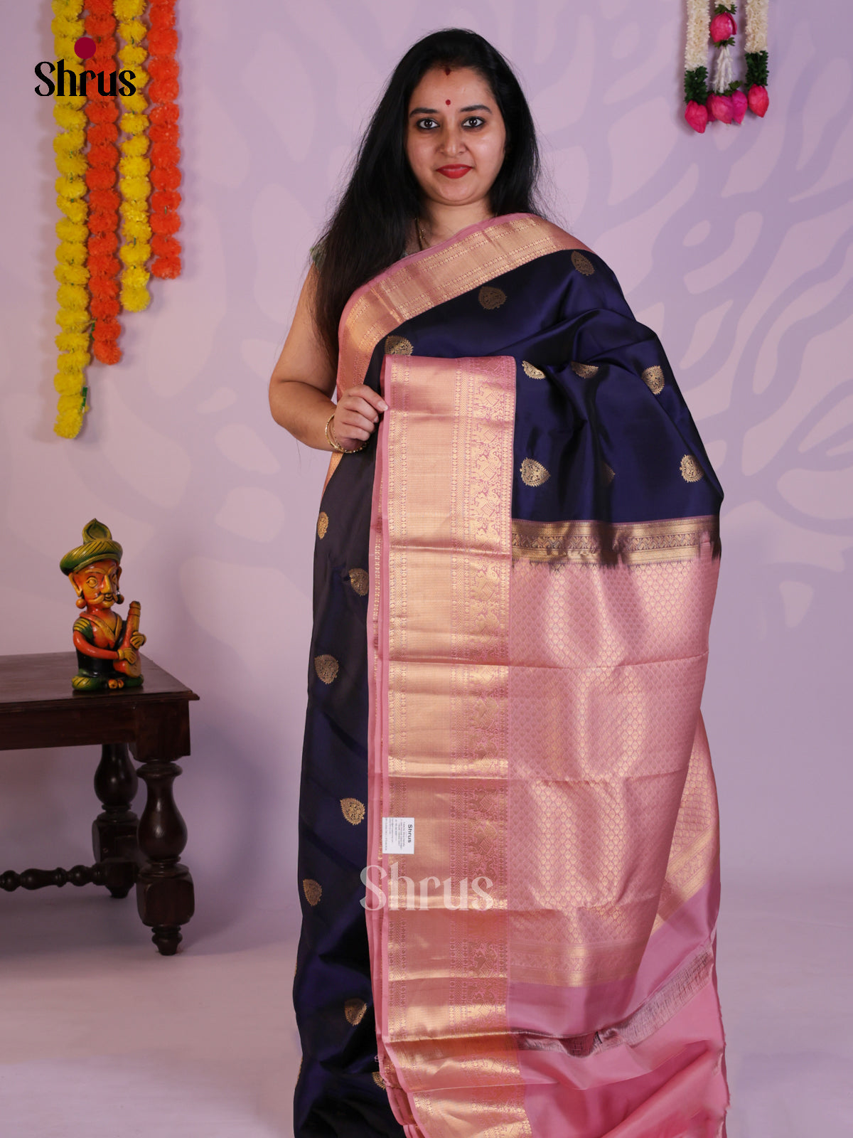 EAS08283 - Kanchipuram-halfpure Saree - Shop on Shrus.com