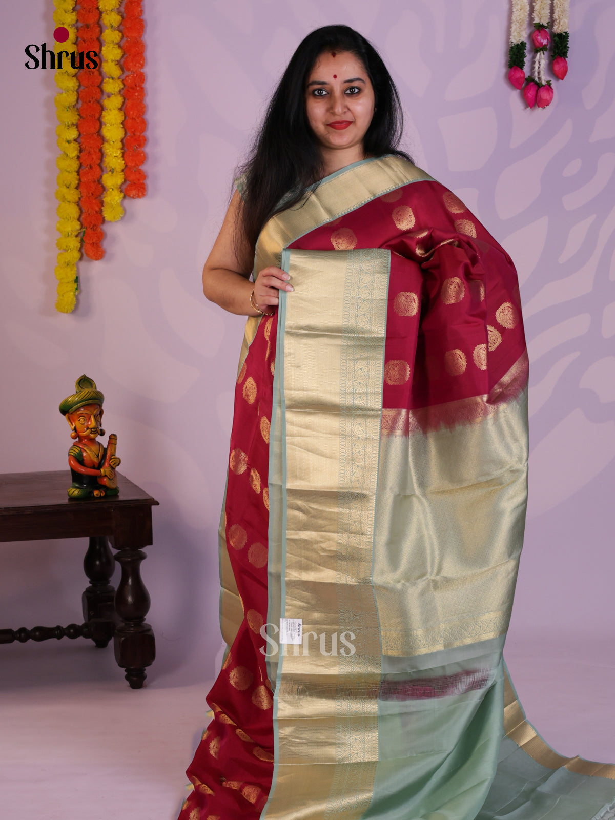 EAS08299 - Kanchipuram-halfpure Saree - Shop on Shrus.com