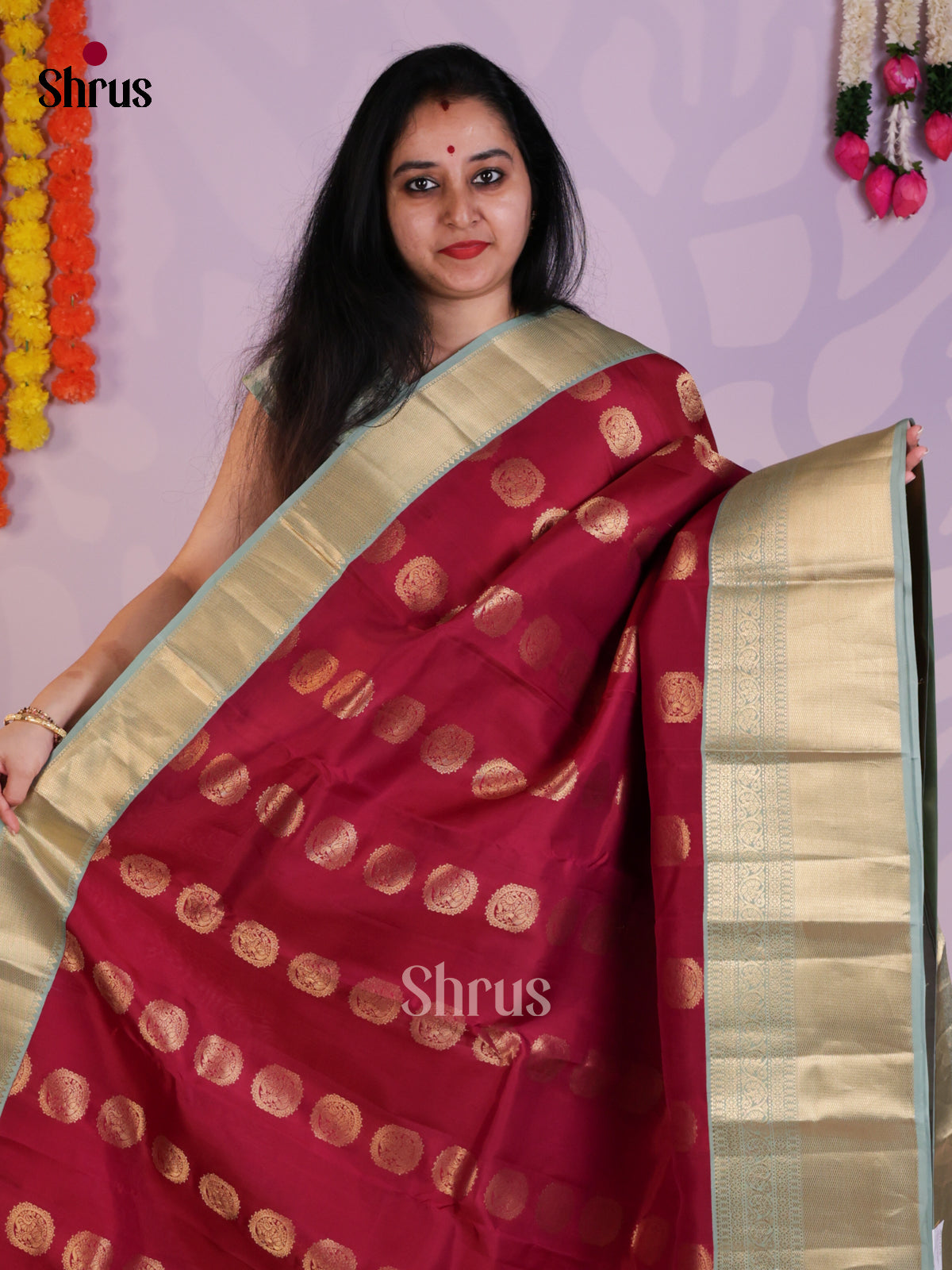 EAS08299 - Kanchipuram-halfpure Saree - Shop on Shrus.com