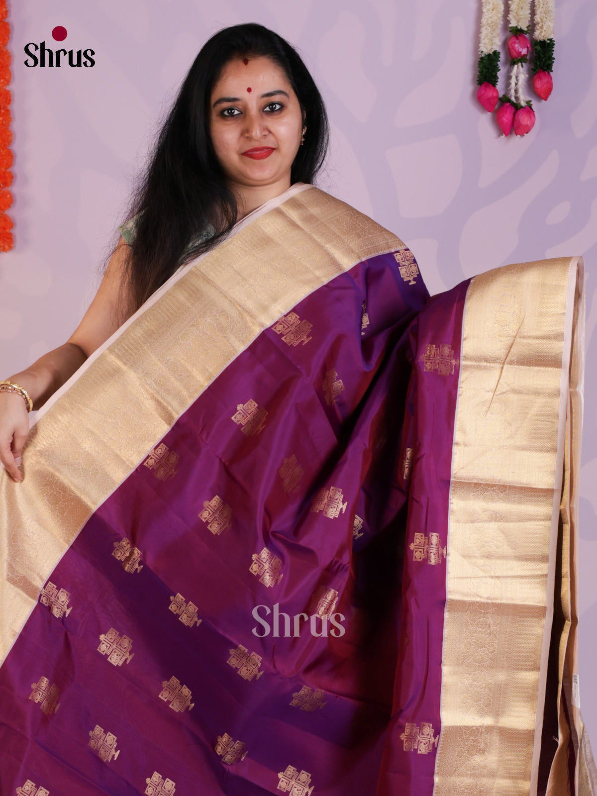 EAS08305 - Kanchipuram-halfpure Saree - Shop on Shrus.com