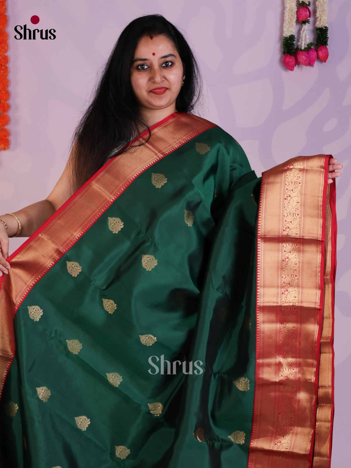 EAS08308 - Kanchipuram-halfpure Saree - Shop on Shrus.com