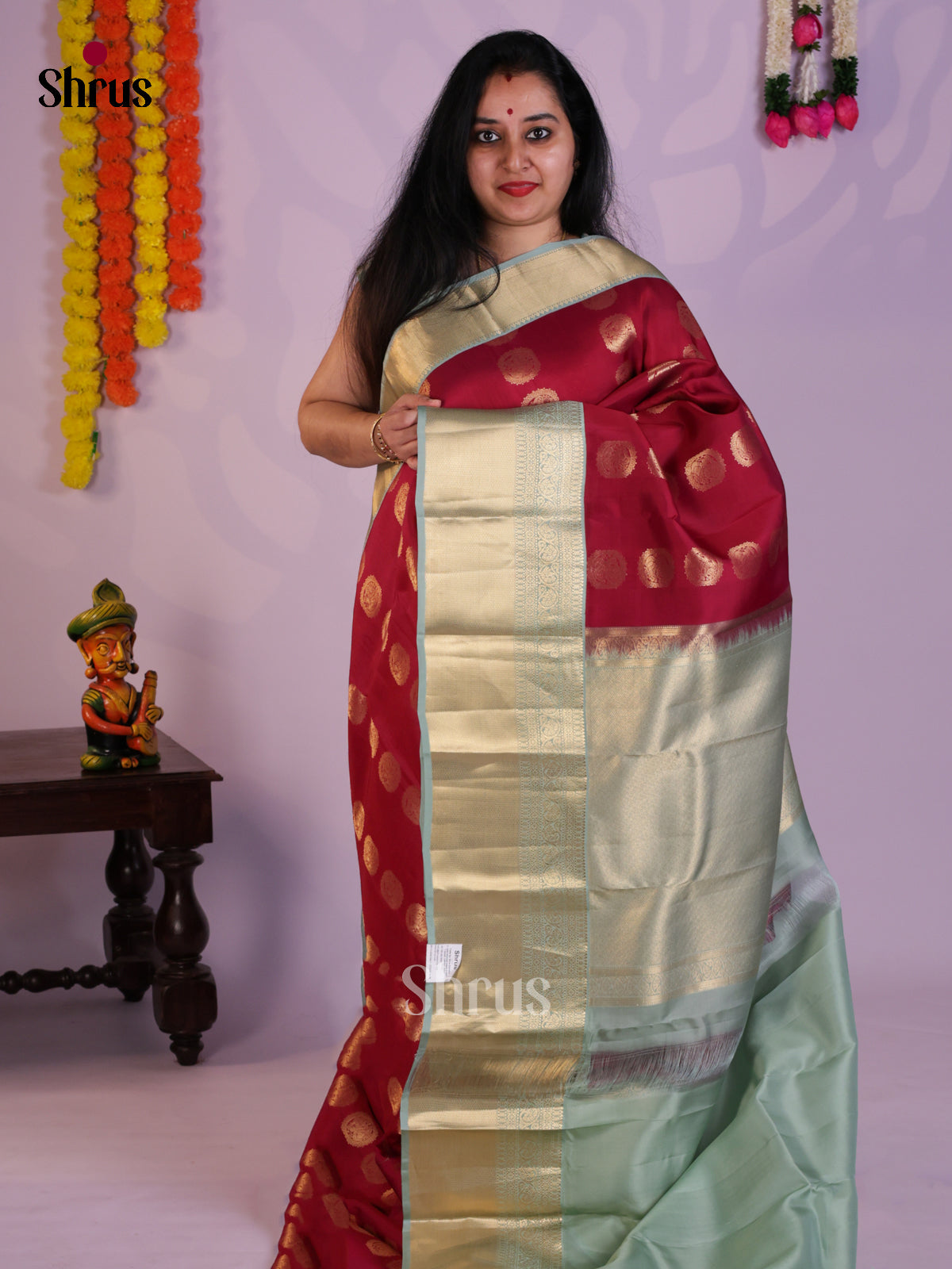 EAS08309 - Kanchipuram-halfpure Saree - Shop on Shrus.com