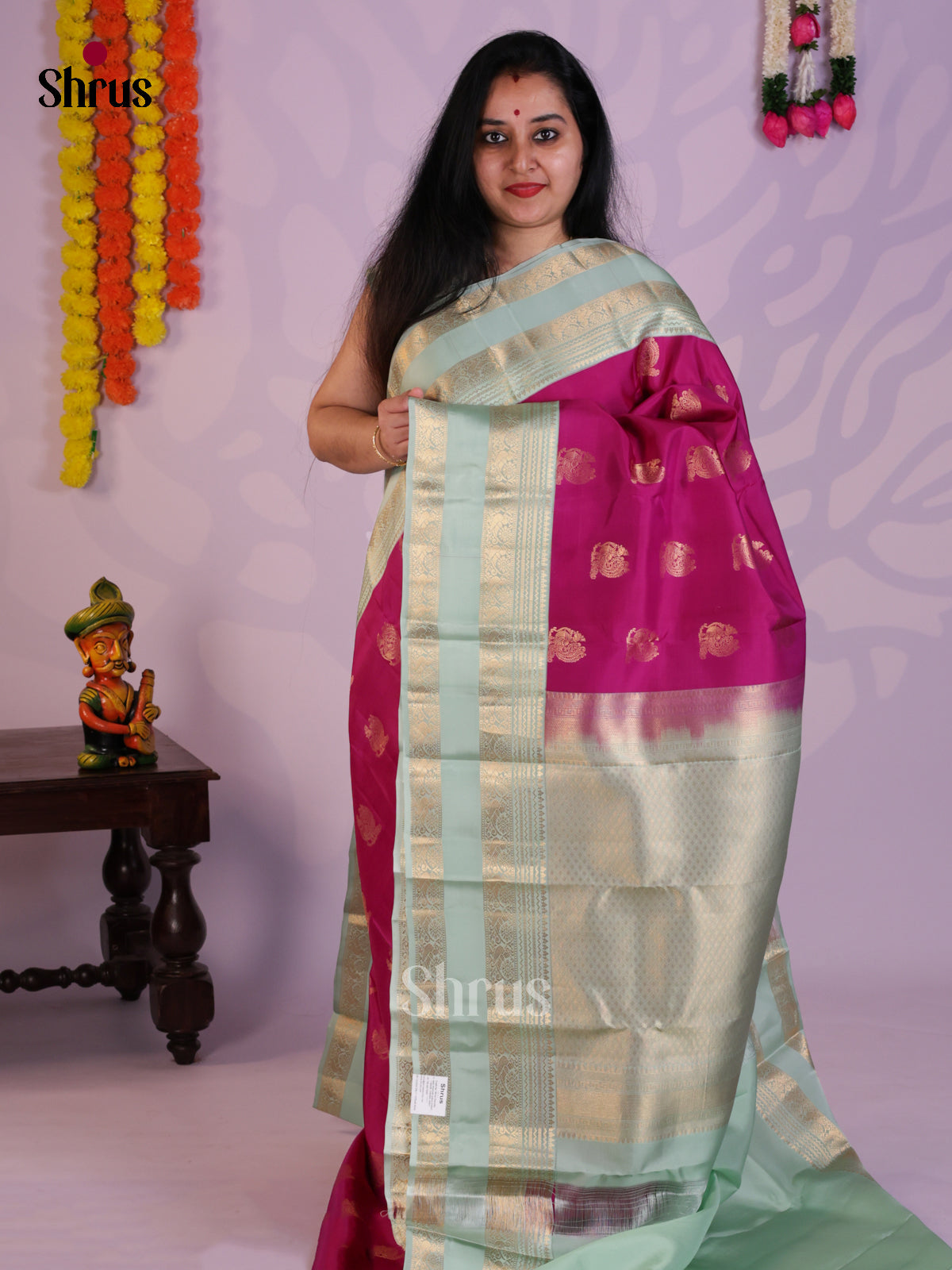 EAS08316 - Kanchipuram-halfpure Saree - Shop on Shrus.com