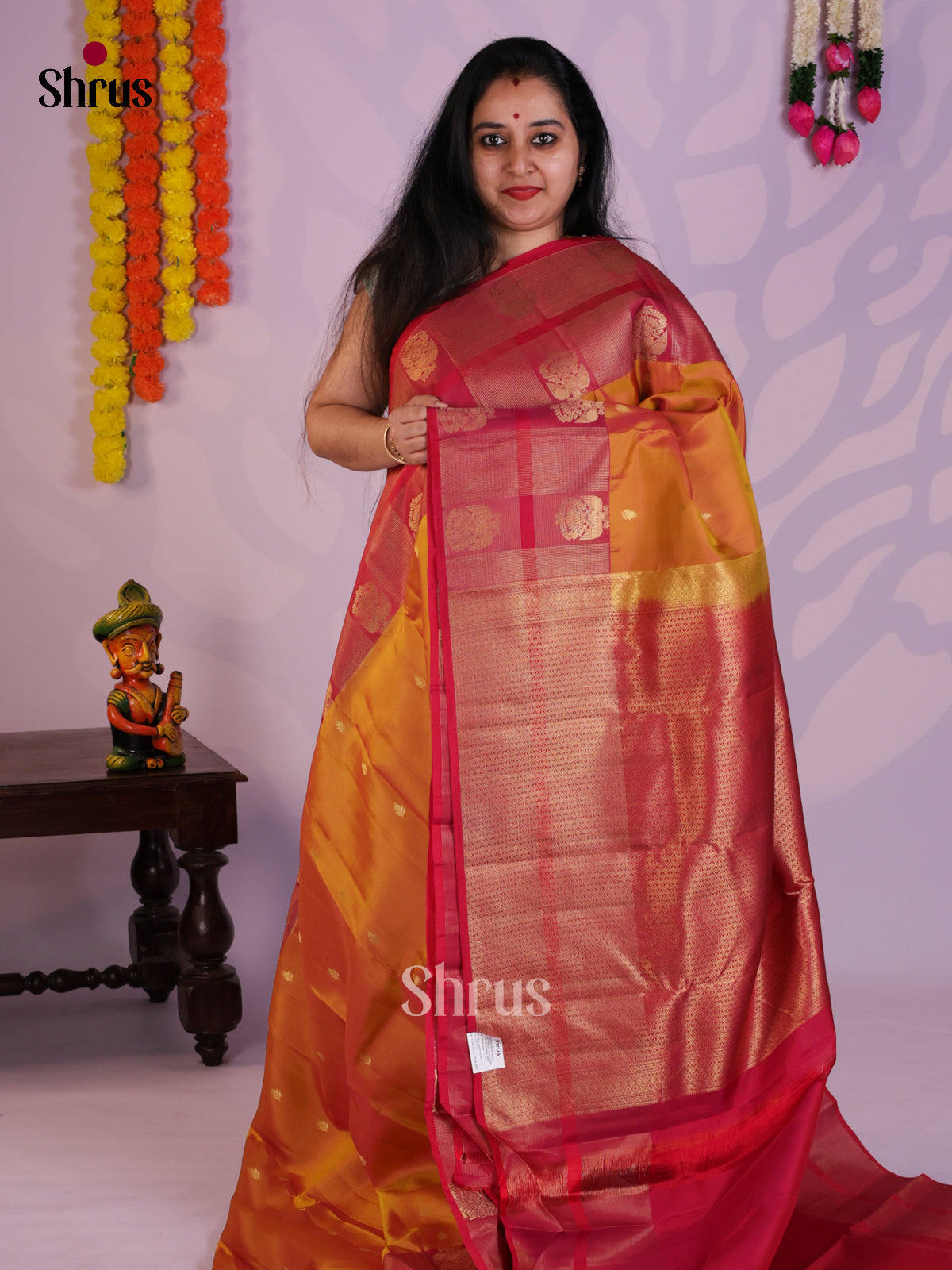 EAS08338 - Kanchipuram-halfpure Saree - Shop on Shrus.com