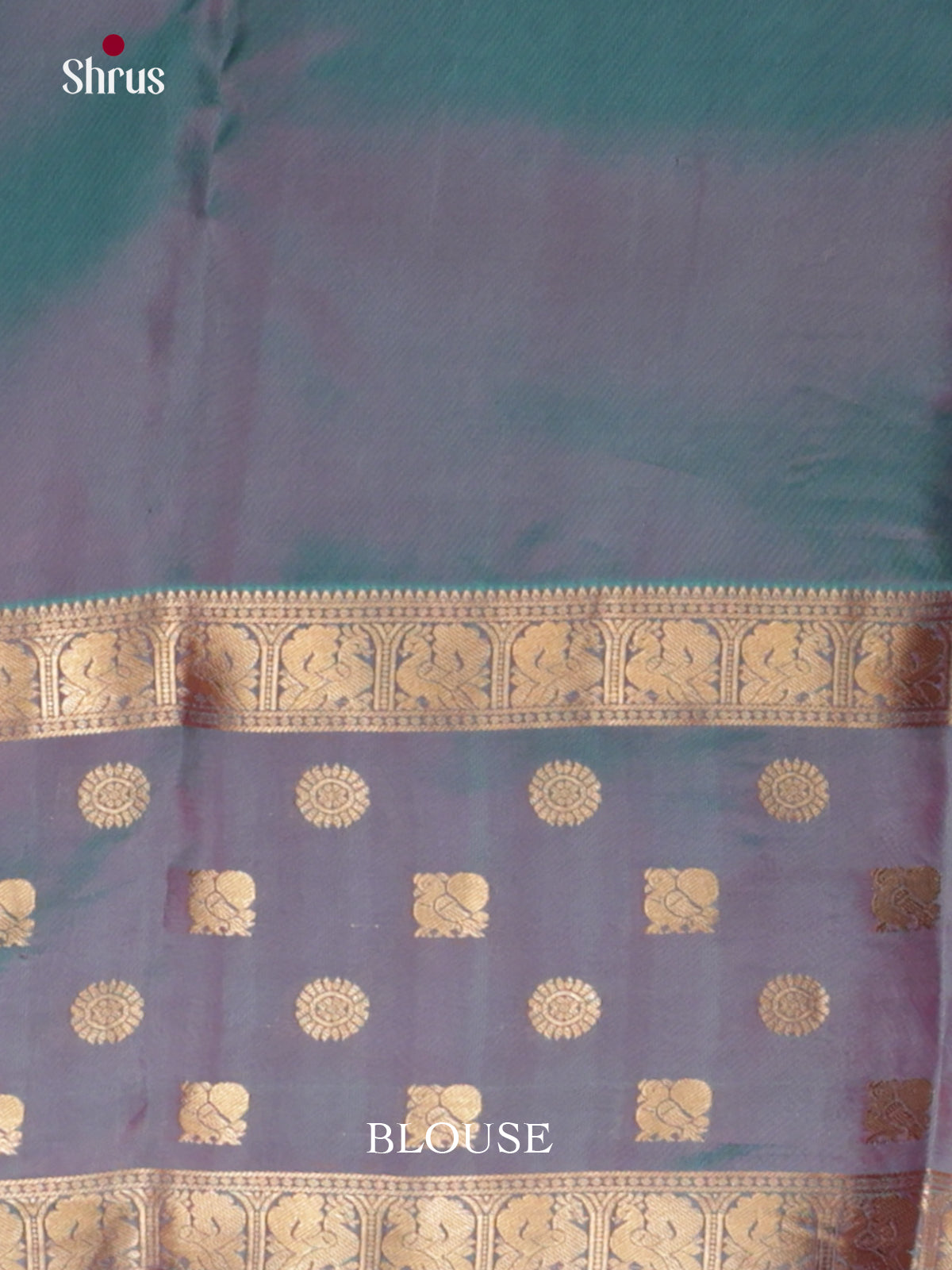 Purple & Double Shaded Blue - Kanchipuram-halfpure Saree-EAS08339 - Shop on Shrus.com