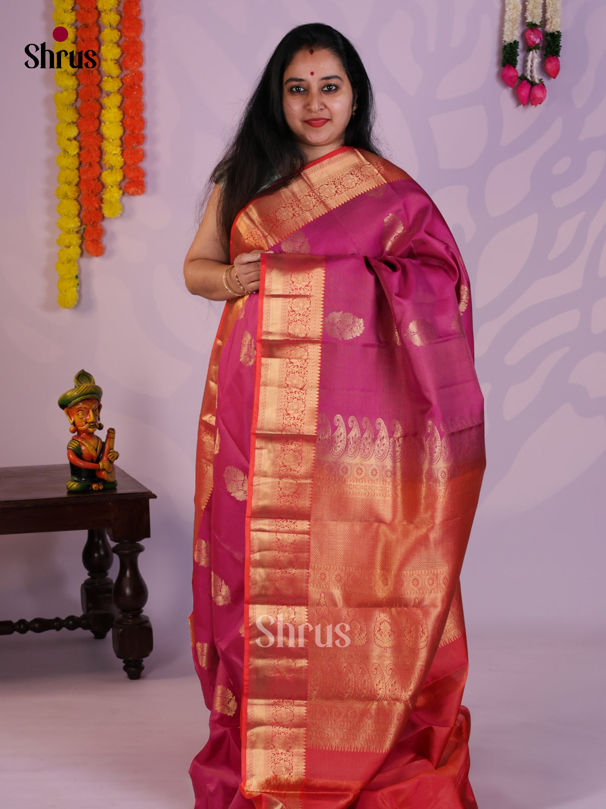 EAS08340 - Kanchipuram-halfpure Saree - Shop on Shrus.com