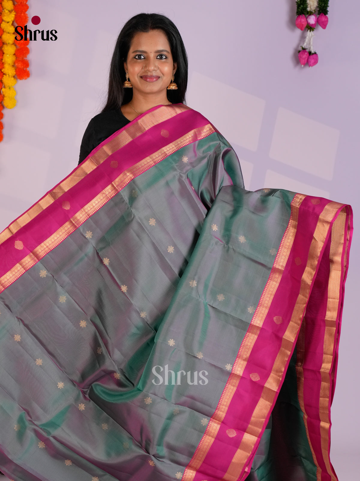EAS08343 - Kanchipuram-halfpure Saree - Shop on Shrus.com