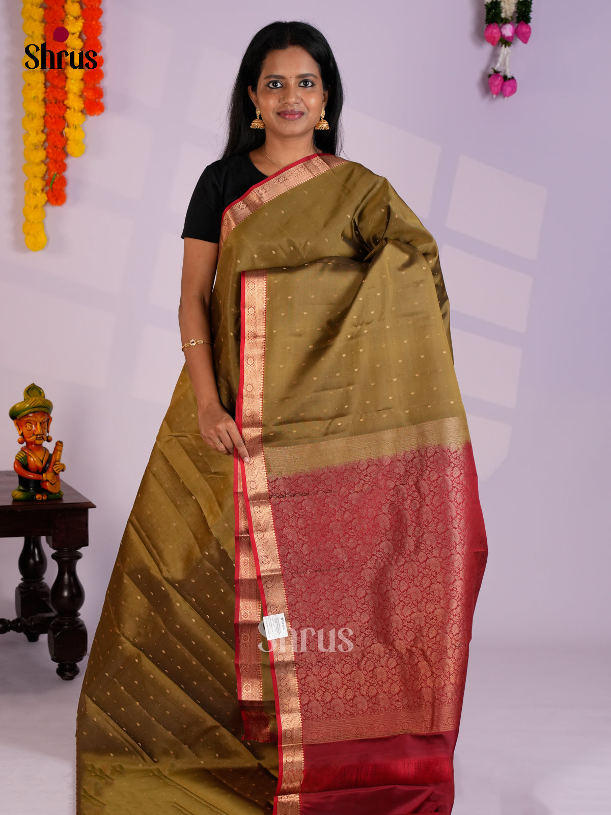 EAS09001 - Kanchipuram-halfpure Saree - Shop on Shrus.com