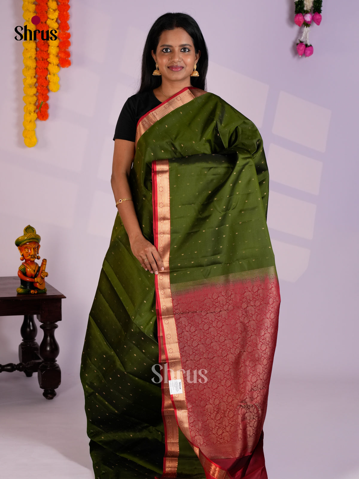 EAS09008 - Kanchipuram-halfpure Saree - Shop on Shrus.com