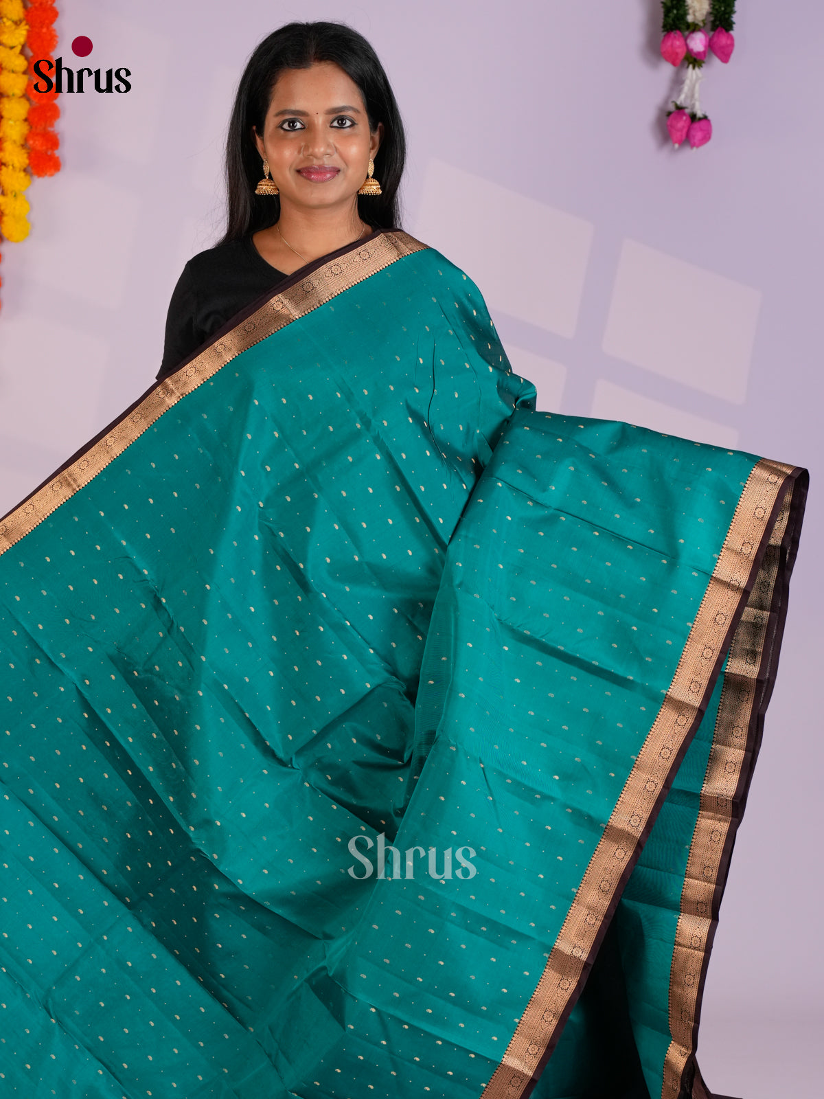 EAS09011 - Kanchipuram-halfpure Saree - Shop on Shrus.com