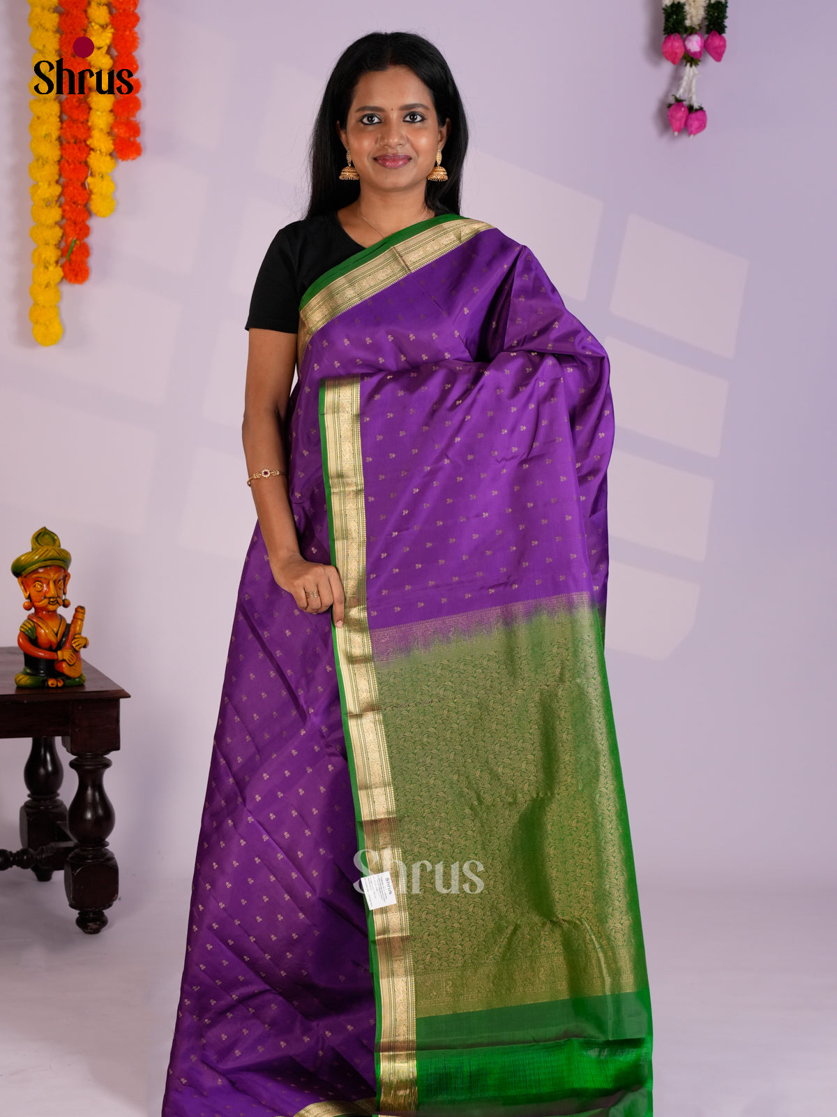 EAS09012 - Kanchipuram-halfpure Saree - Shop on Shrus.com