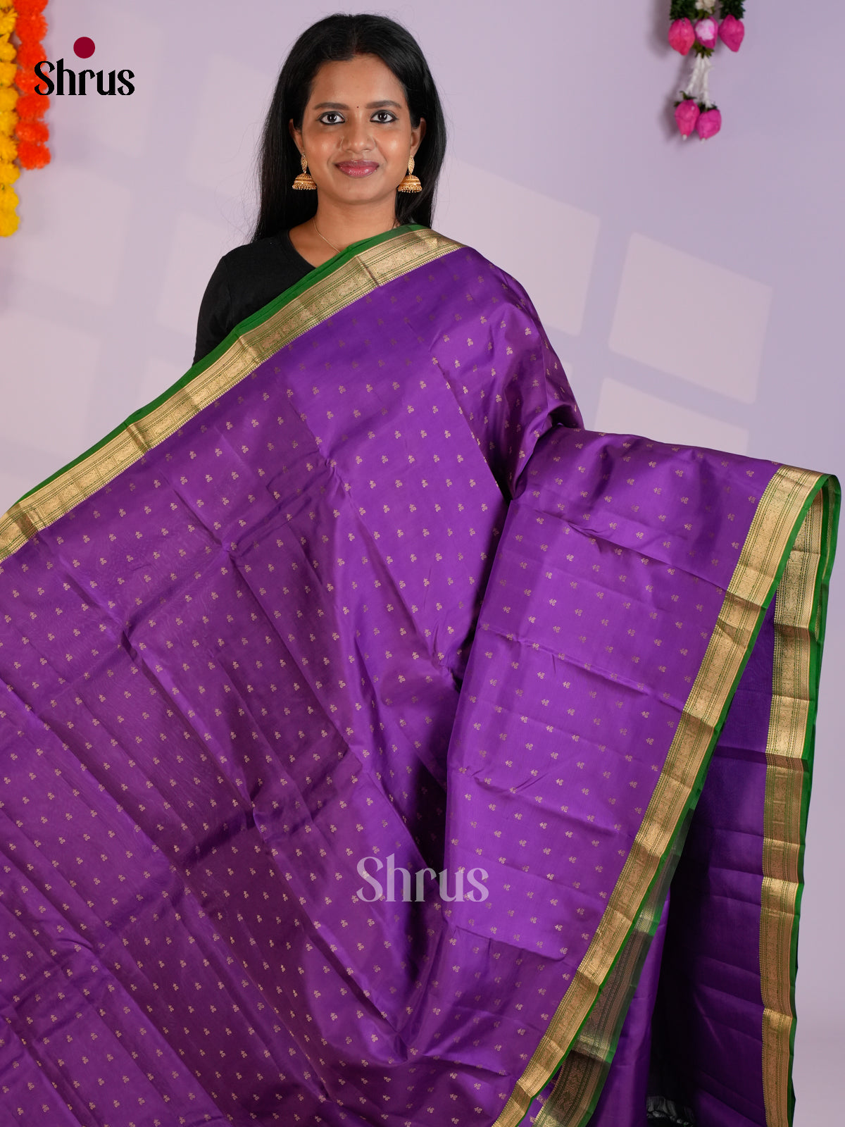 EAS09012 - Kanchipuram-halfpure Saree - Shop on Shrus.com