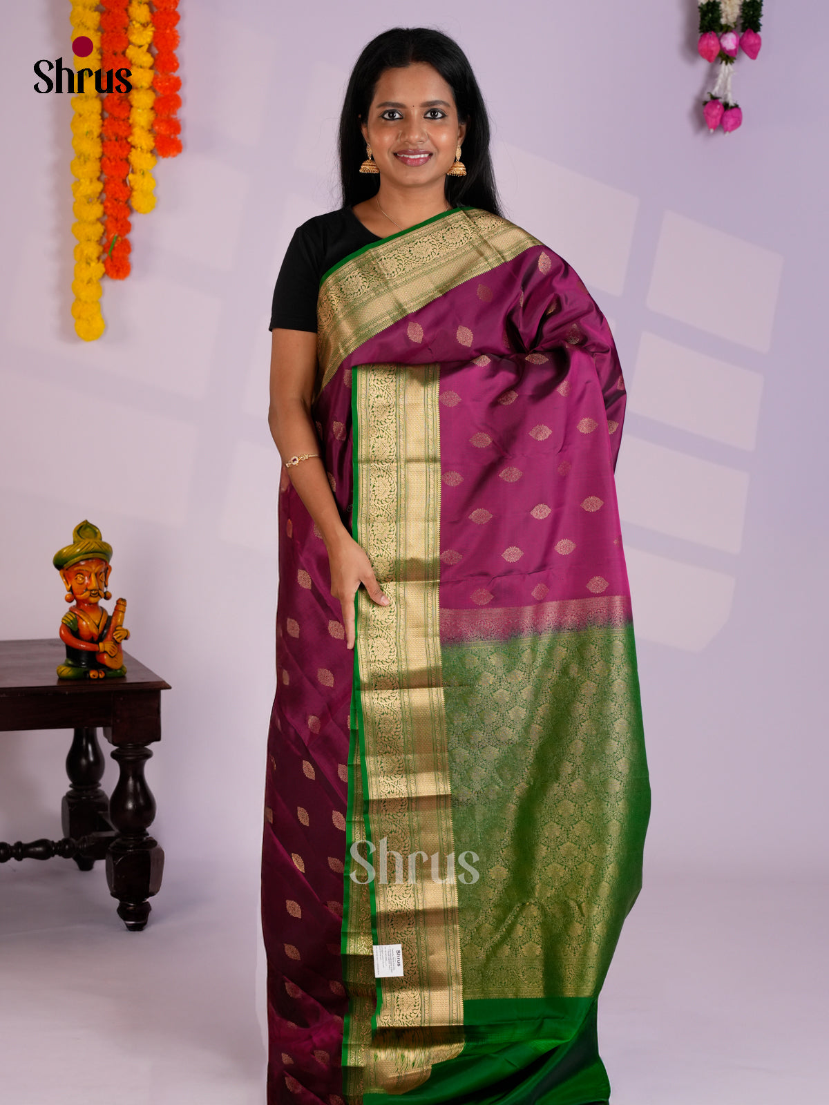 EAS09015 - Kanchipuram-halfpure Saree - Shop on Shrus.com
