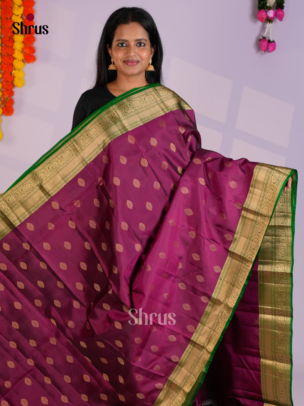 EAS09015 - Kanchipuram-halfpure Saree - Shop on Shrus.com