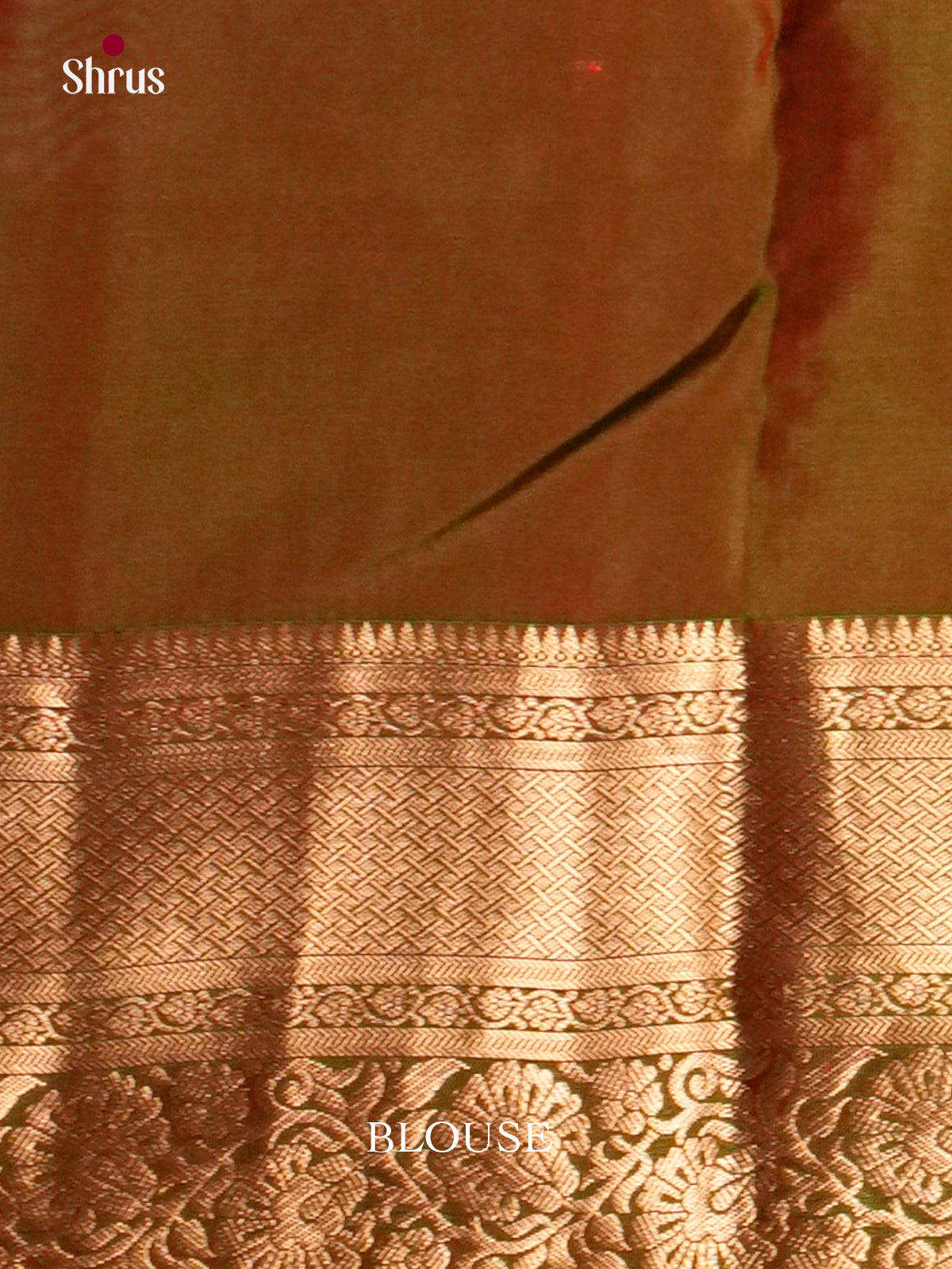 Orange & Green  - Kanchipuram-halfpure Saree- EAS09020 - Shop on Shrus.com