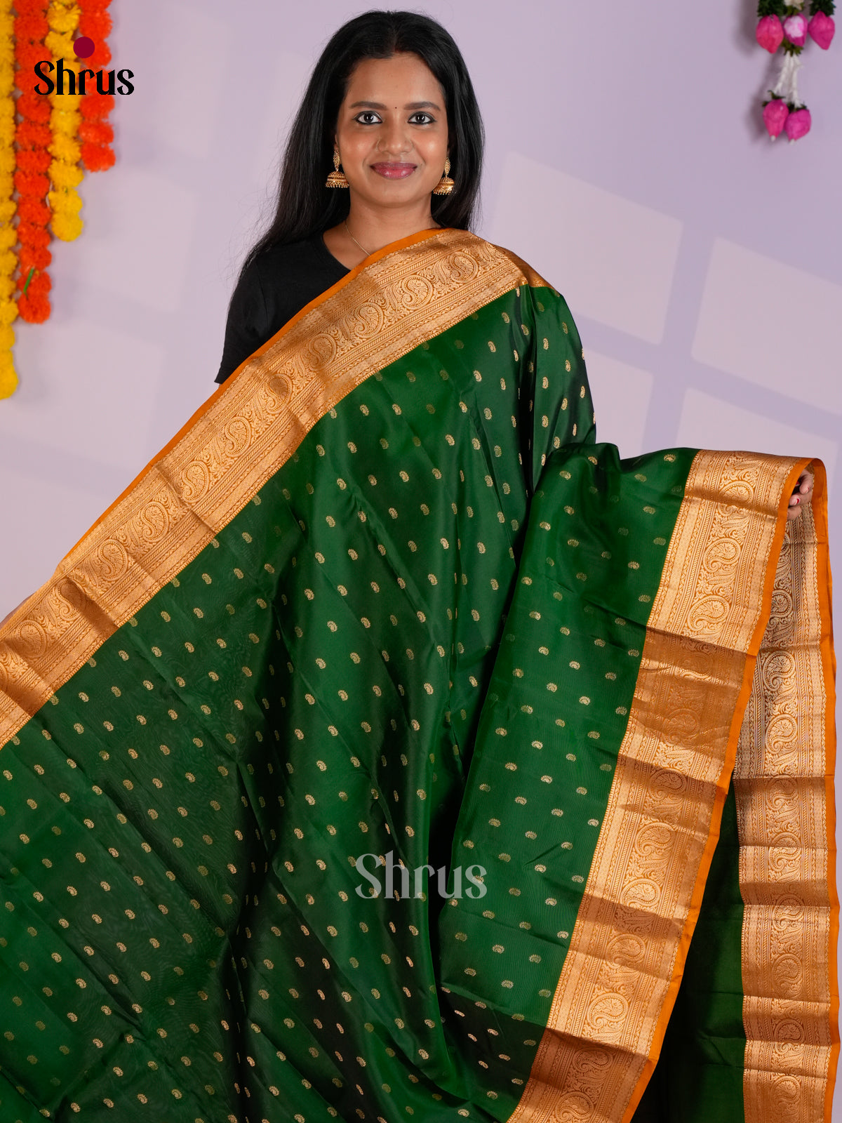 EAS09024 - Kanchipuram-halfpure Saree - Shop on Shrus.com