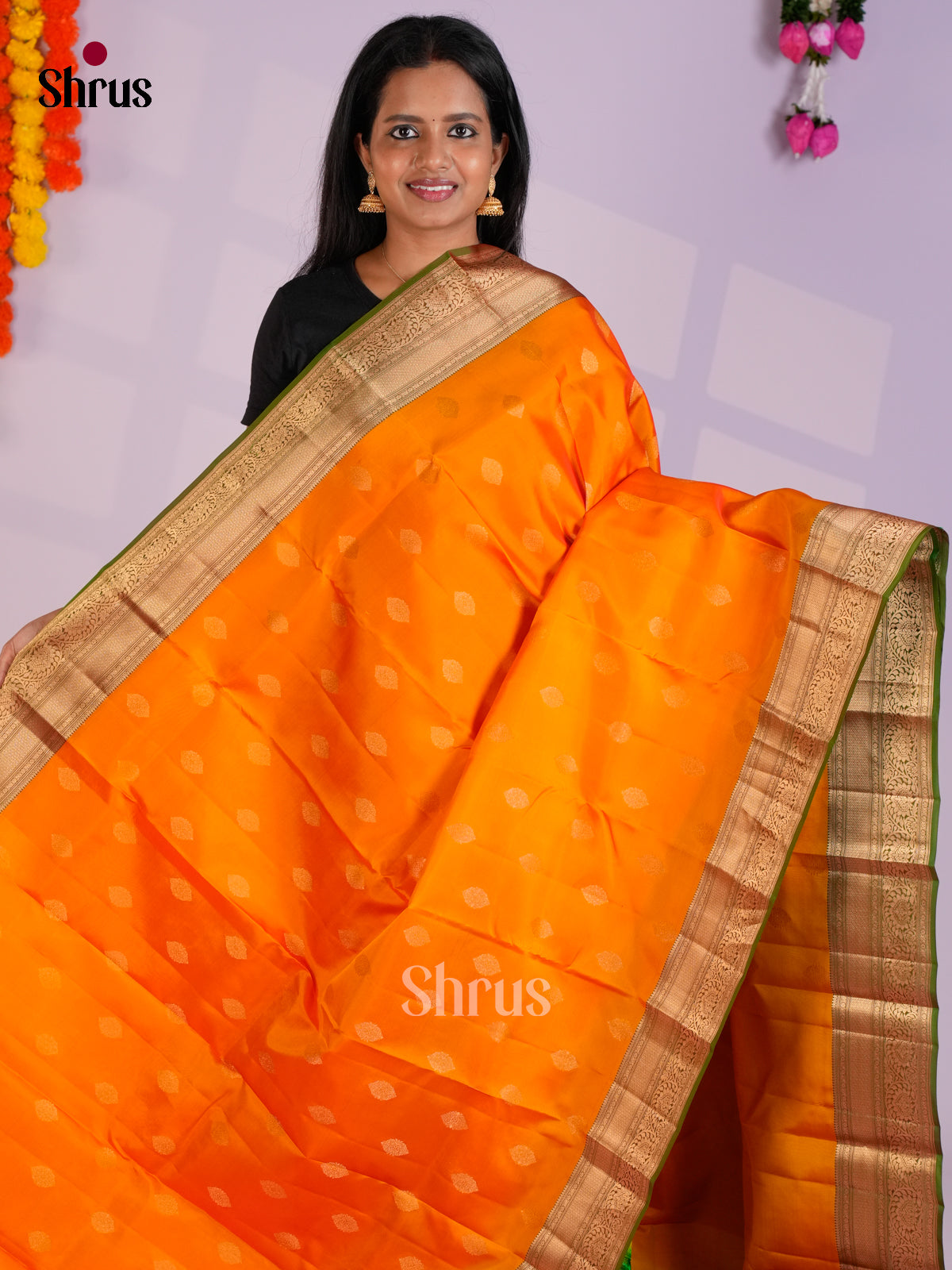 EAS09025 - Kanchipuram-halfpure Saree - Shop on Shrus.com